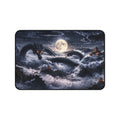 Moonlit Black Dragon Desk Mat XXL, Gaming Mouse Pad | Fantasy Japanese Dark Aesthetic
