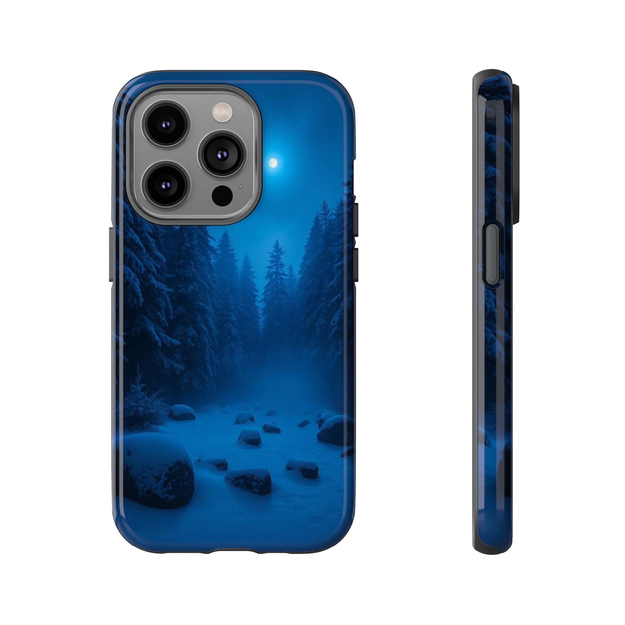 Moonlit Winter Forest Phone Case — Snowy Night Nature Phone Case
