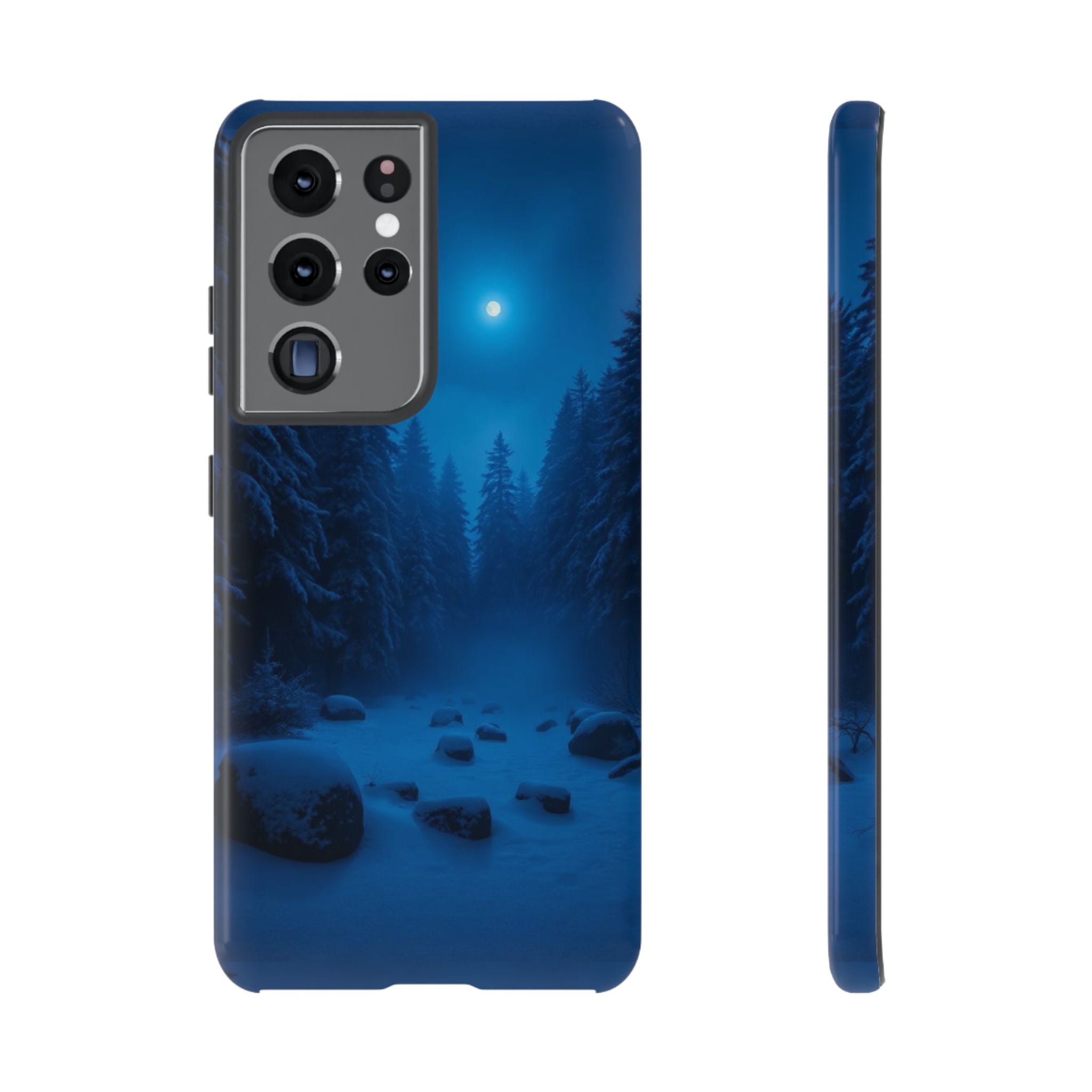 Moonlit Winter Forest Phone Case — Snowy Night Nature Phone Case