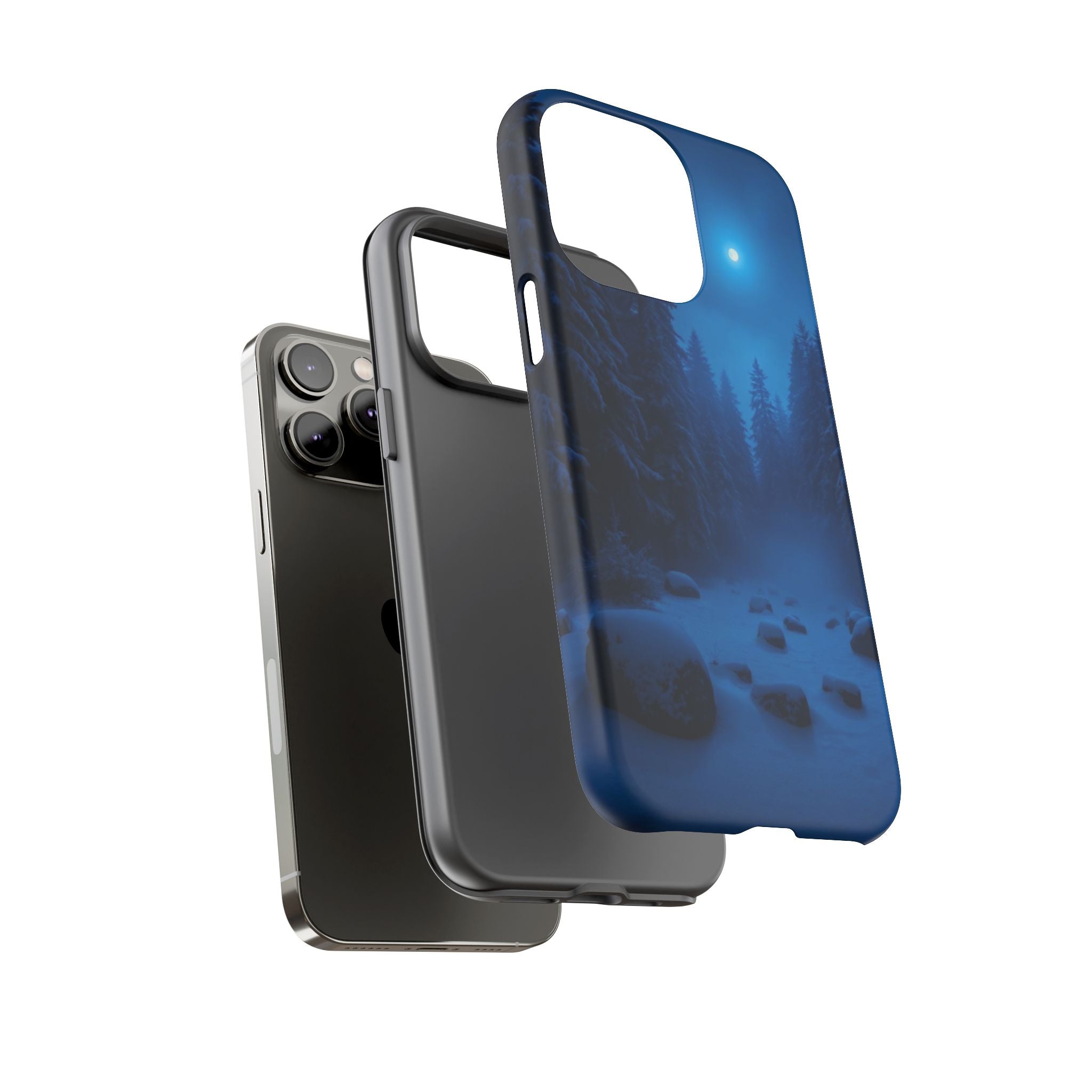 Moonlit Winter Forest Phone Case — Snowy Night Nature Phone Case