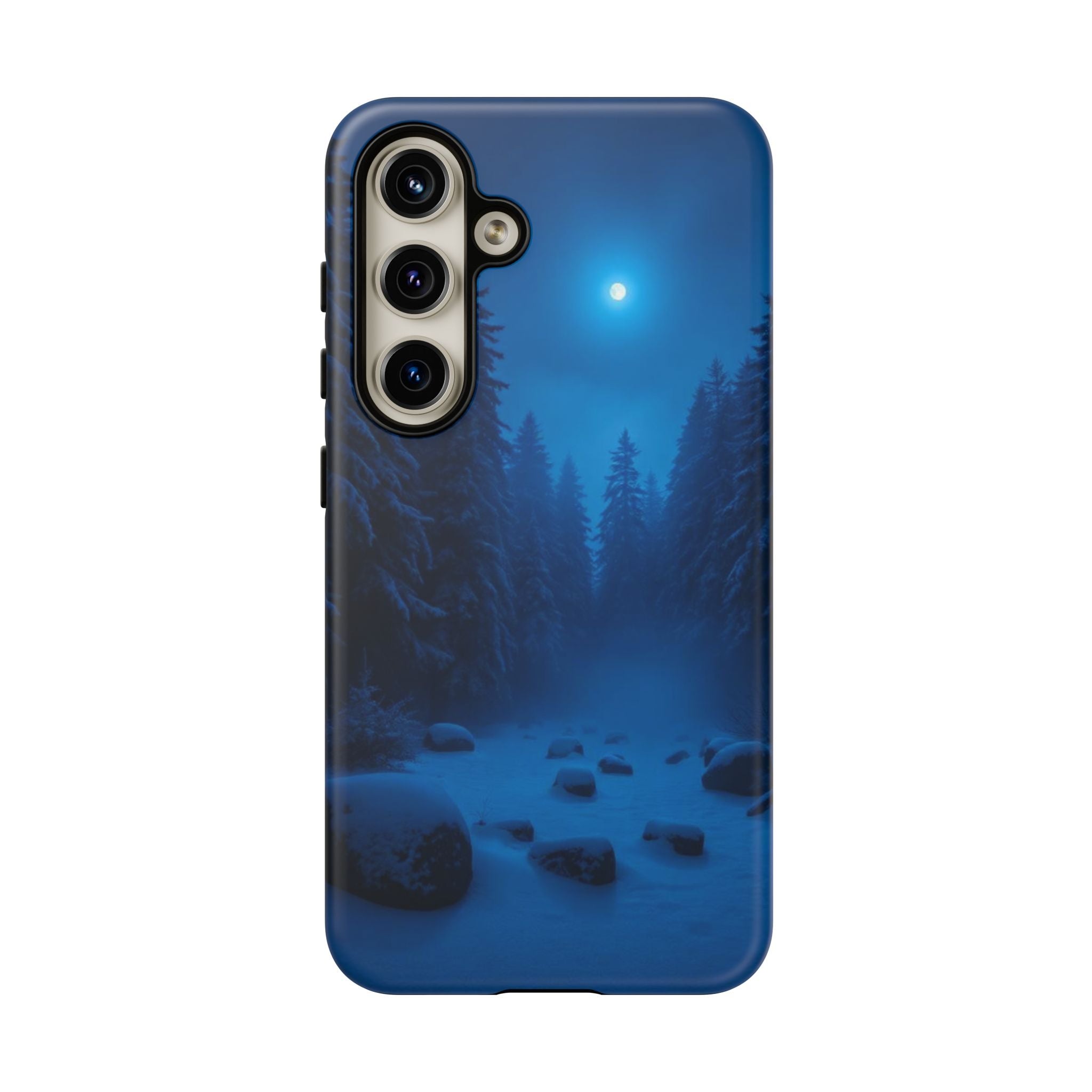 Moonlit Winter Forest Phone Case — Snowy Night Nature Phone Case