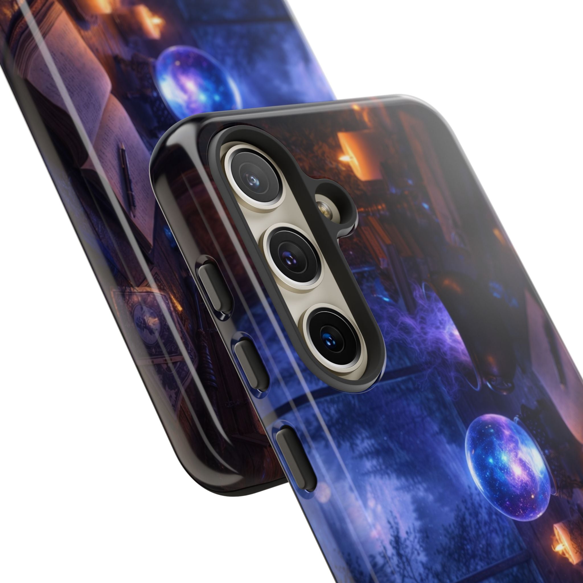 Arcane Alchemist Crystal Ball Phone Case — Midnight Candlelit Study Design