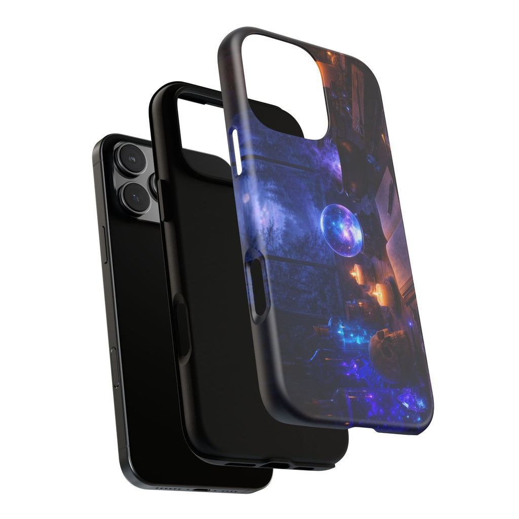 Arcane Alchemist Crystal Ball Phone Case — Midnight Candlelit Study Design