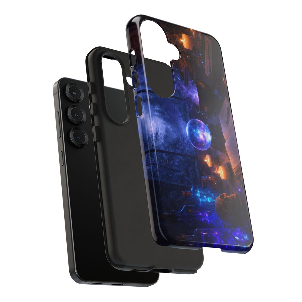 Arcane Alchemist Crystal Ball Phone Case — Midnight Candlelit Study Design