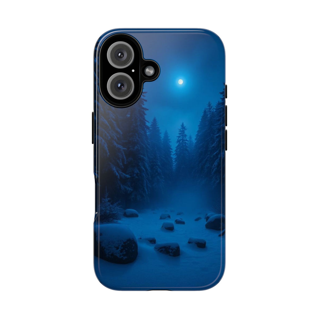 Moonlit Winter Forest Phone Case — Snowy Night Nature Phone Case