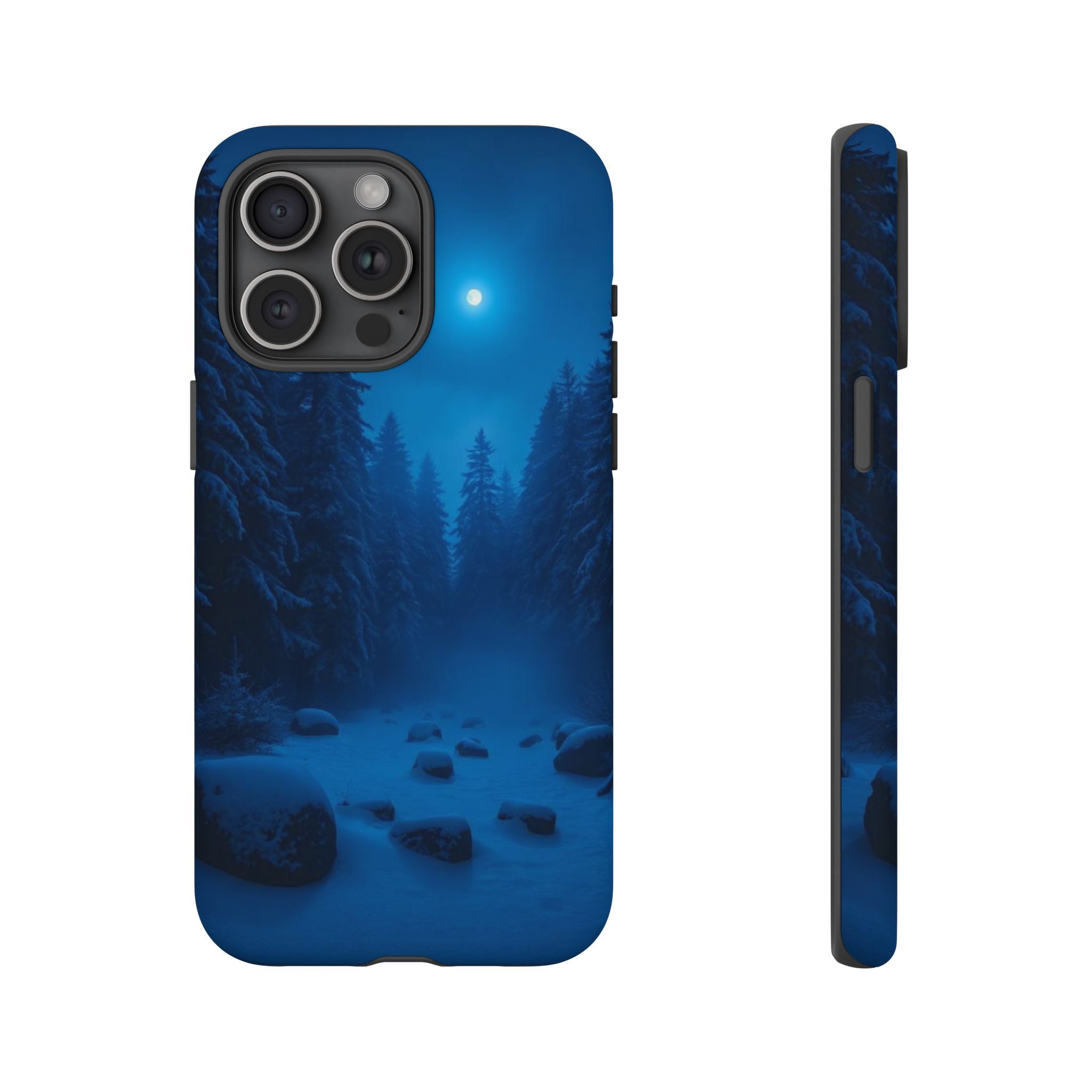Moonlit Winter Forest Phone Case — Snowy Night Nature Phone Case