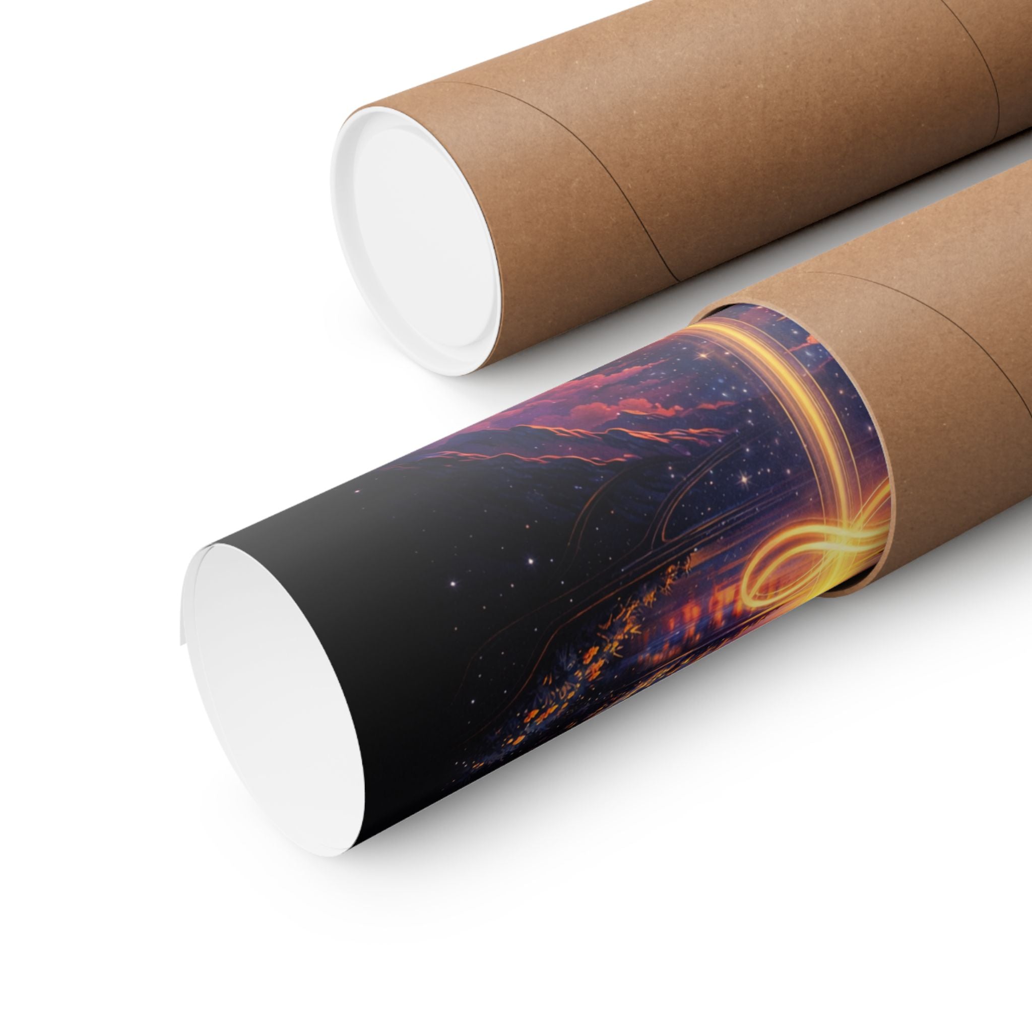 Infinity Light Cosmic Poster — Spiritual Sun & Galaxy Wall Art