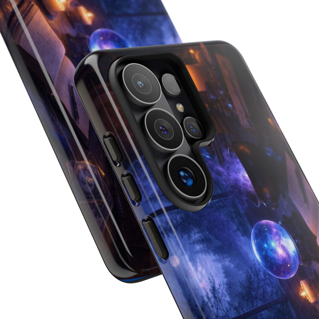 Arcane Alchemist Crystal Ball Phone Case — Midnight Candlelit Study Design