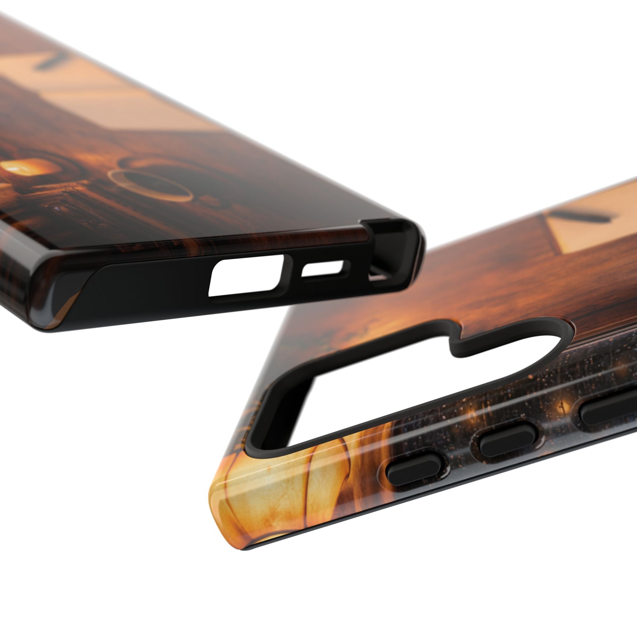 Cozy Writer’s Desk Phone Case — Cozy Notebook & Coffee Woodgrain Design