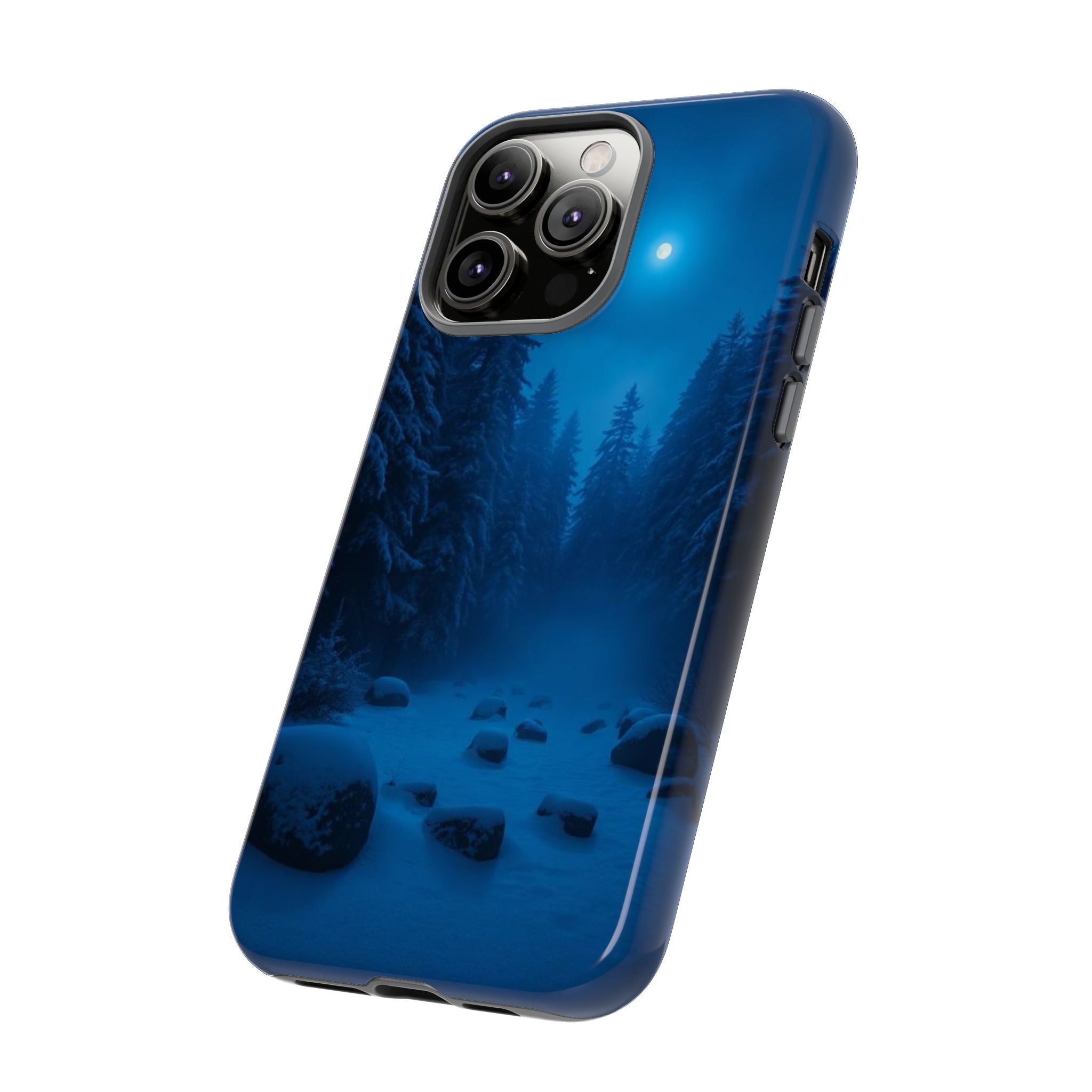 Moonlit Winter Forest Phone Case — Snowy Night Nature Phone Case
