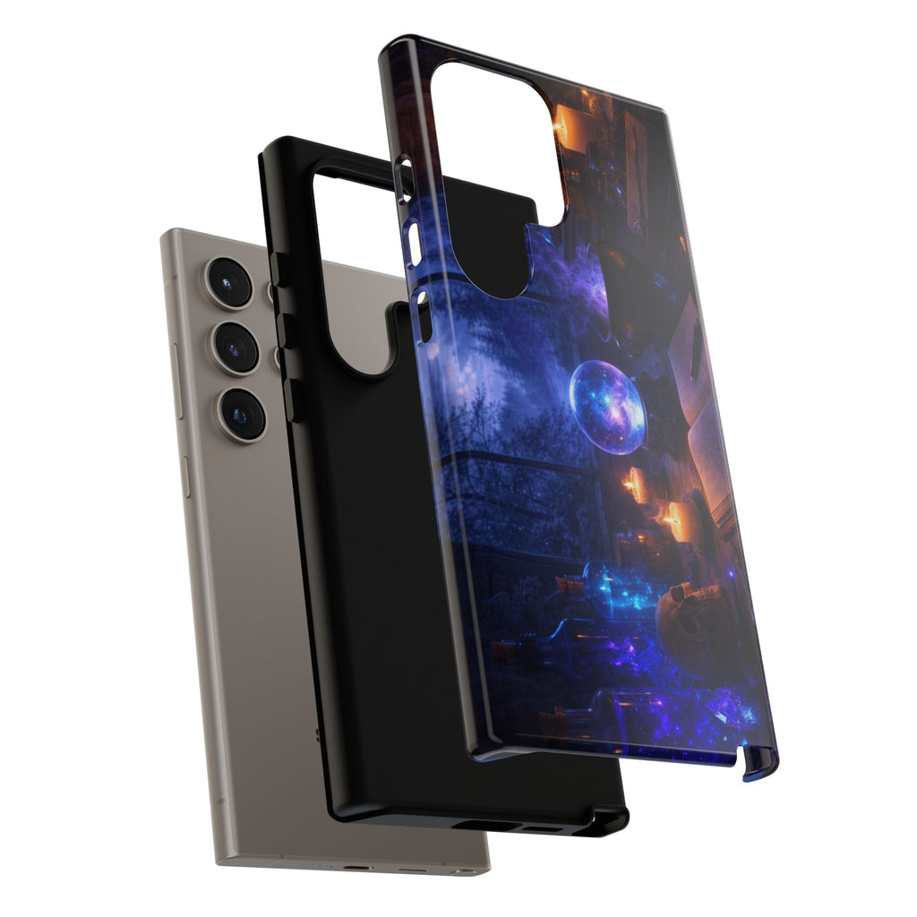 Arcane Alchemist Crystal Ball Phone Case — Midnight Candlelit Study Design