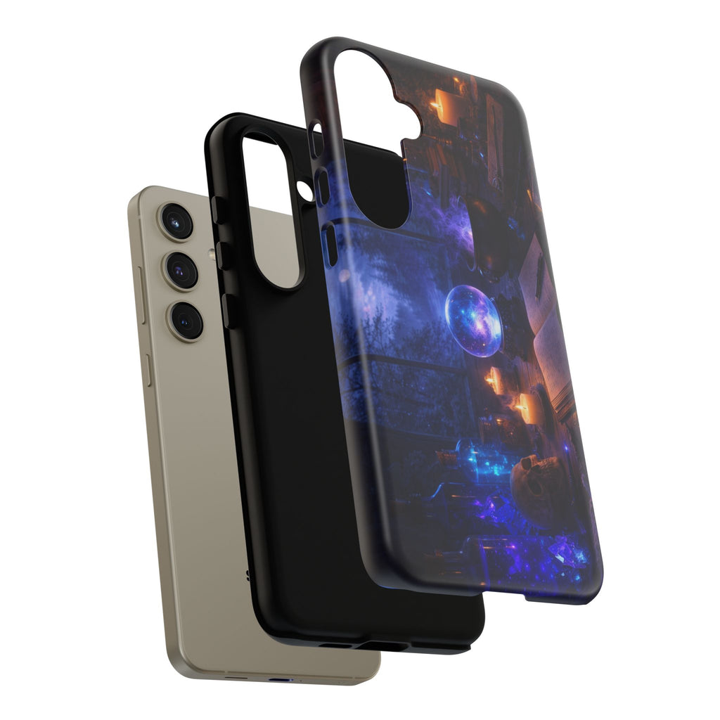 Arcane Alchemist Crystal Ball Phone Case — Midnight Candlelit Study Design