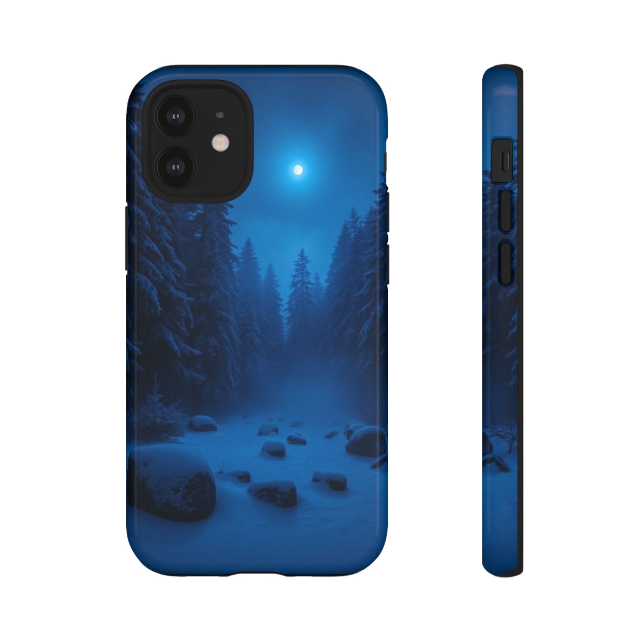 Moonlit Winter Forest Phone Case — Snowy Night Nature Phone Case