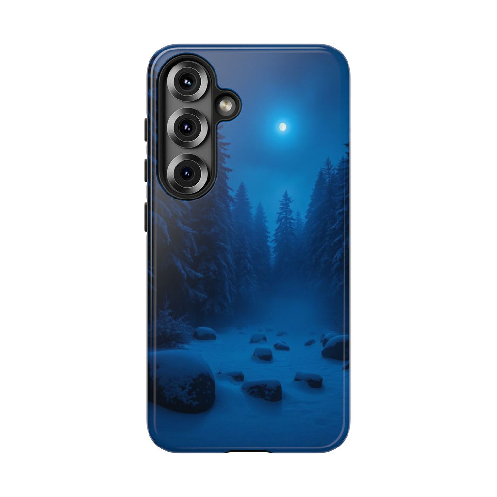 Moonlit Winter Forest Phone Case — Snowy Night Nature Phone Case