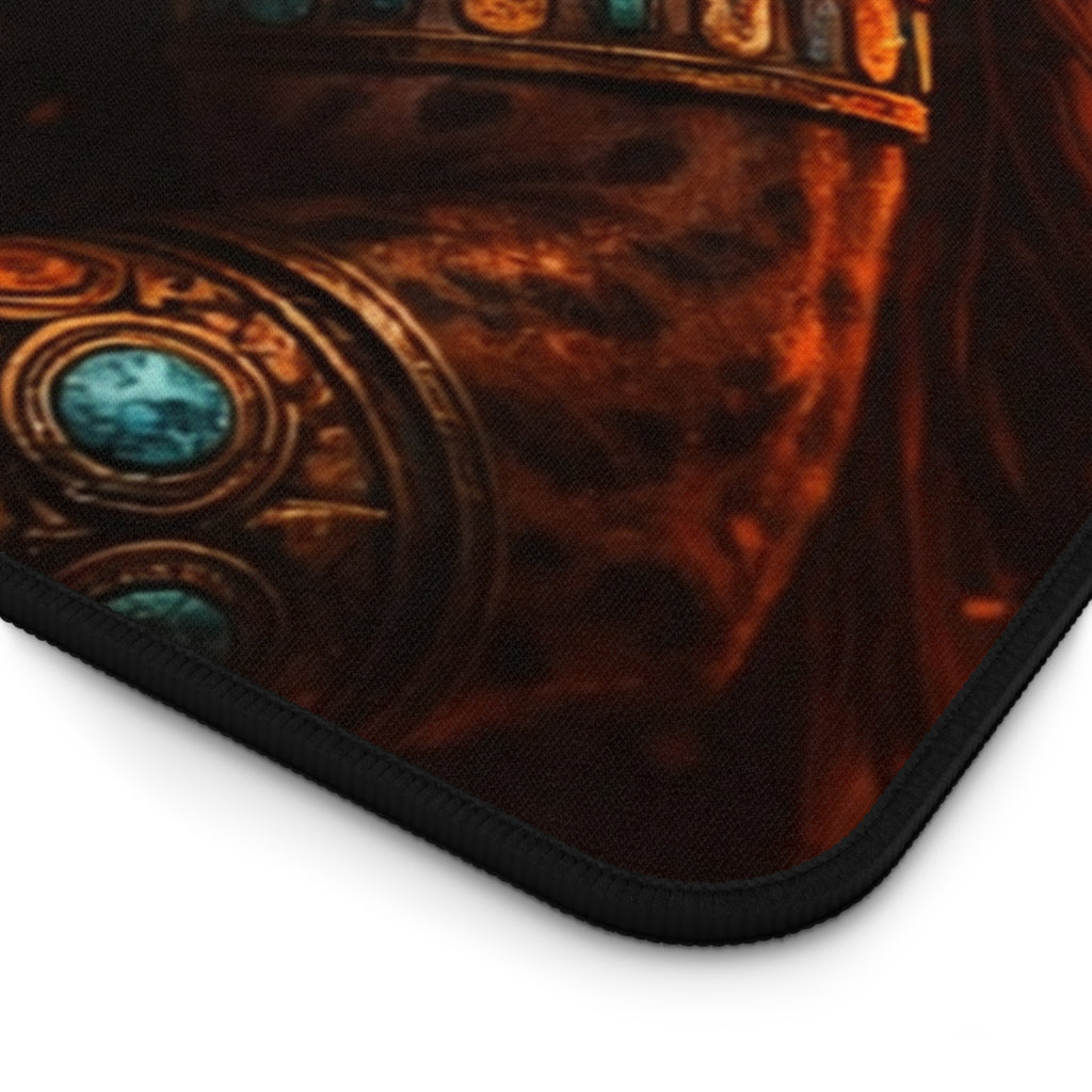Jaguar Warrior Pyramid Desk Mat — Neoprene Gaming & Work Mouse Pad
