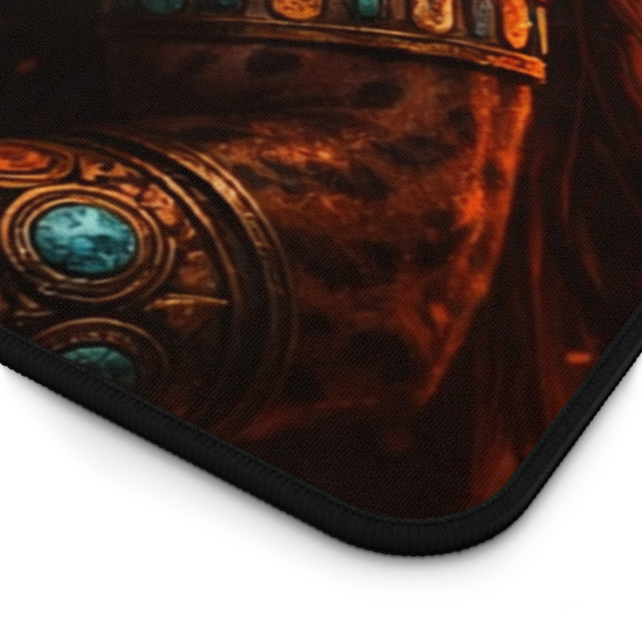 Jaguar Warrior Pyramid Desk Mat — Neoprene Gaming & Work Mouse Pad