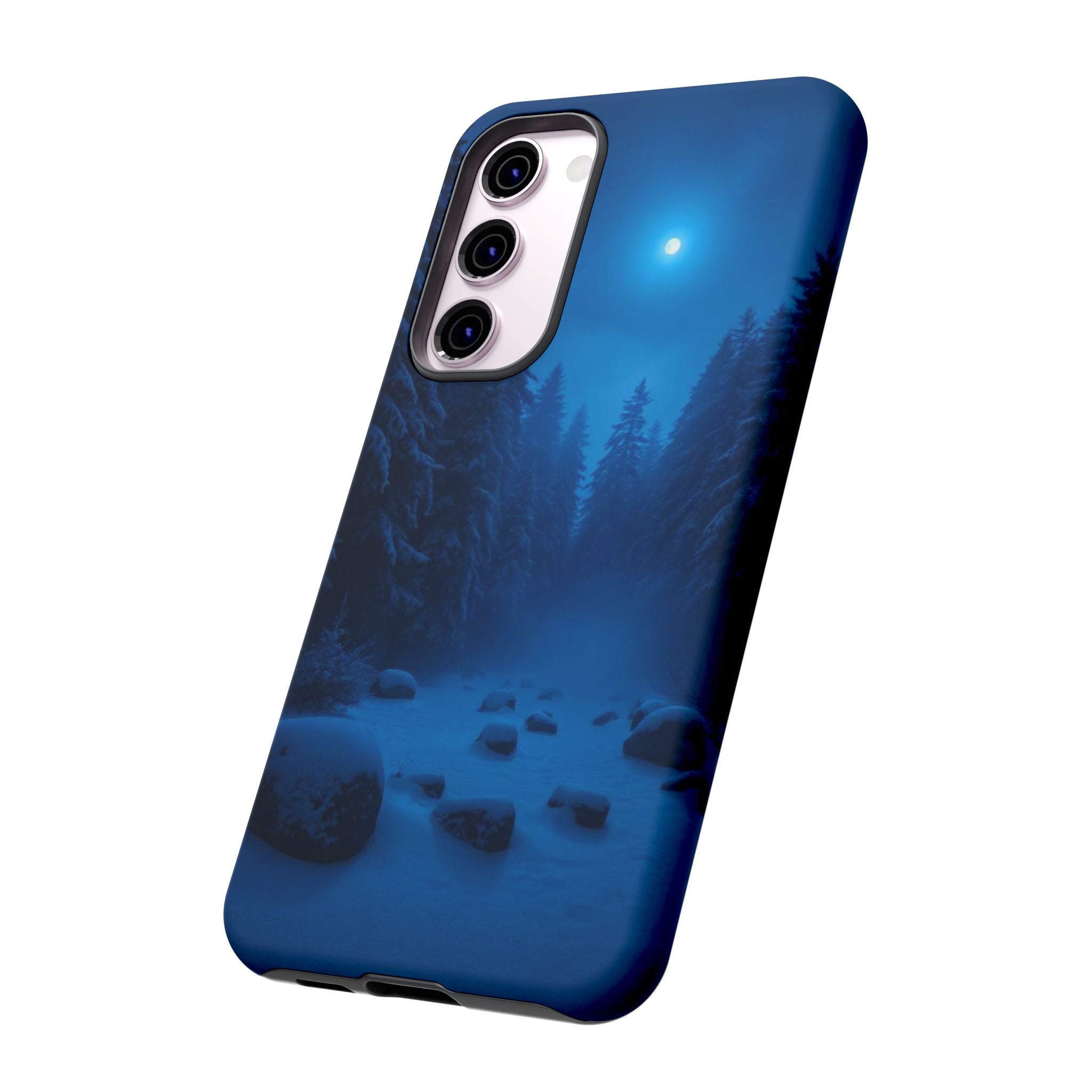 Moonlit Winter Forest Phone Case — Snowy Night Nature Phone Case