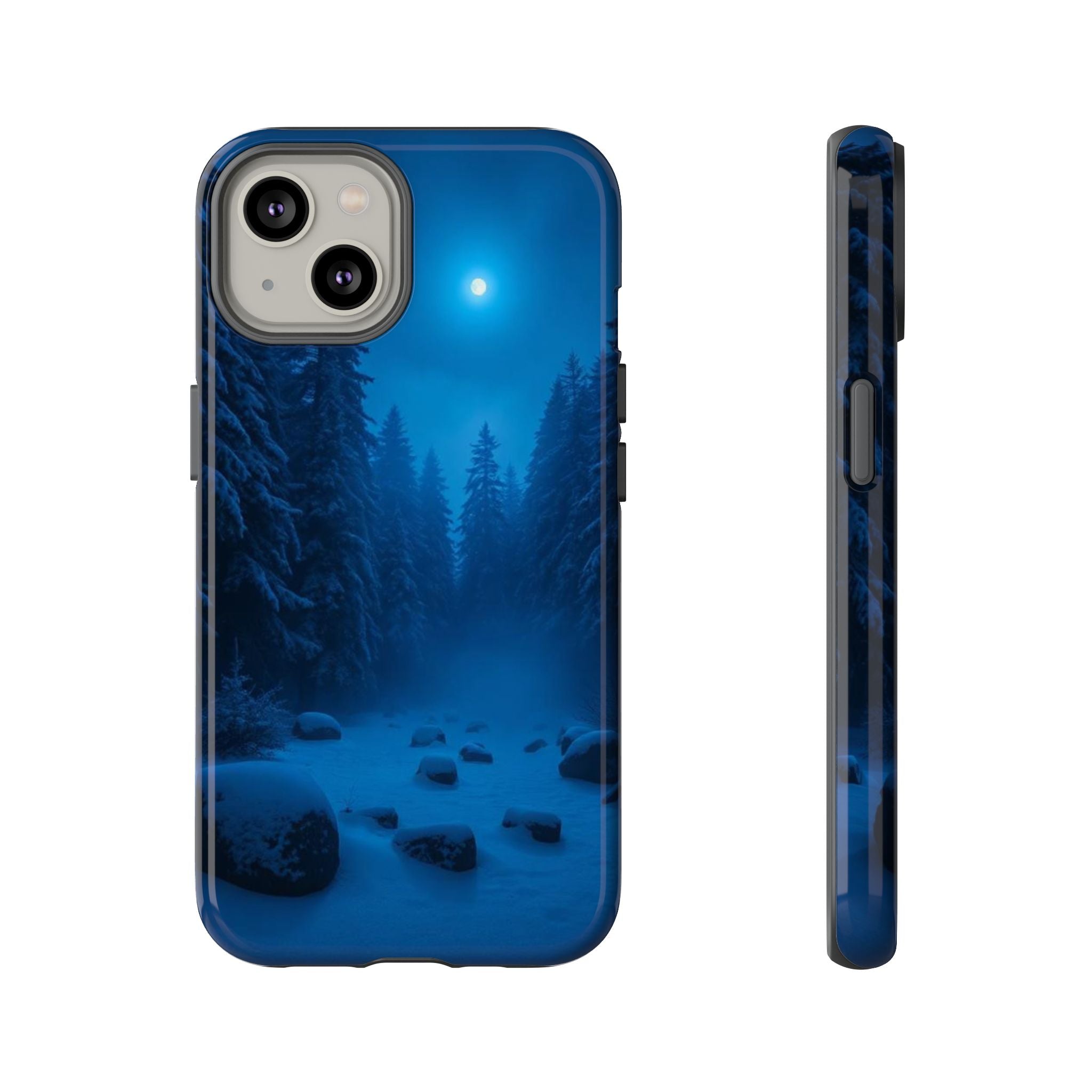 Moonlit Winter Forest Phone Case — Snowy Night Nature Phone Case