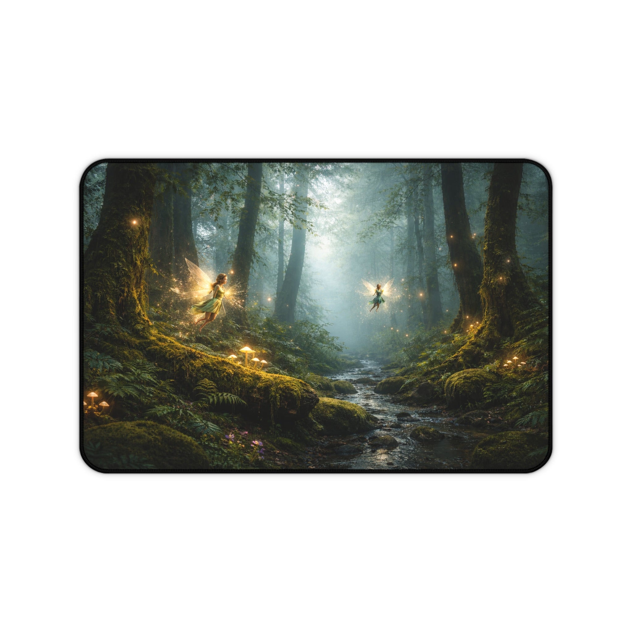 Enchanted Forest Fairy Desk Mat — Mystical Woodland Mousepad