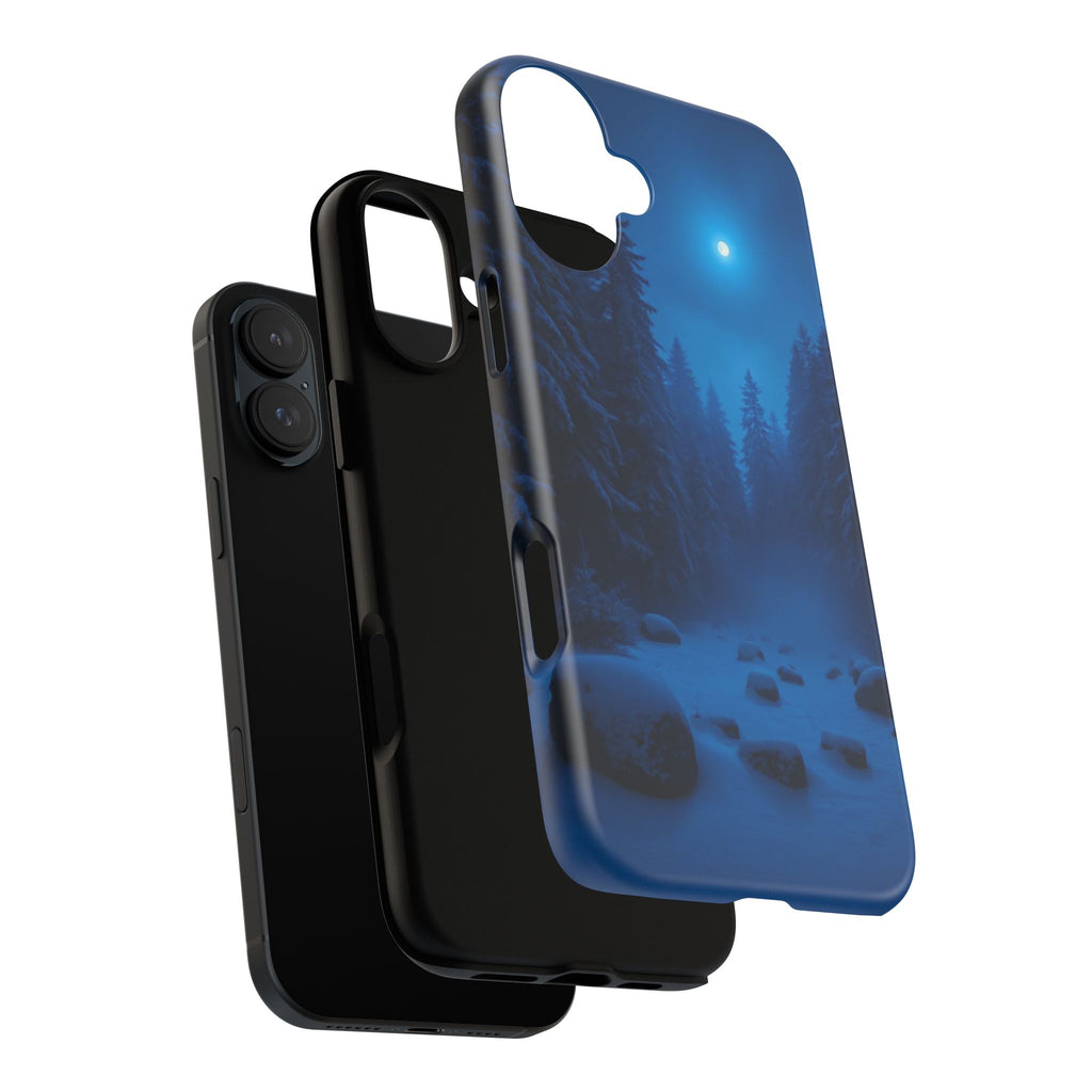 Moonlit Winter Forest Phone Case — Snowy Night Nature Phone Case
