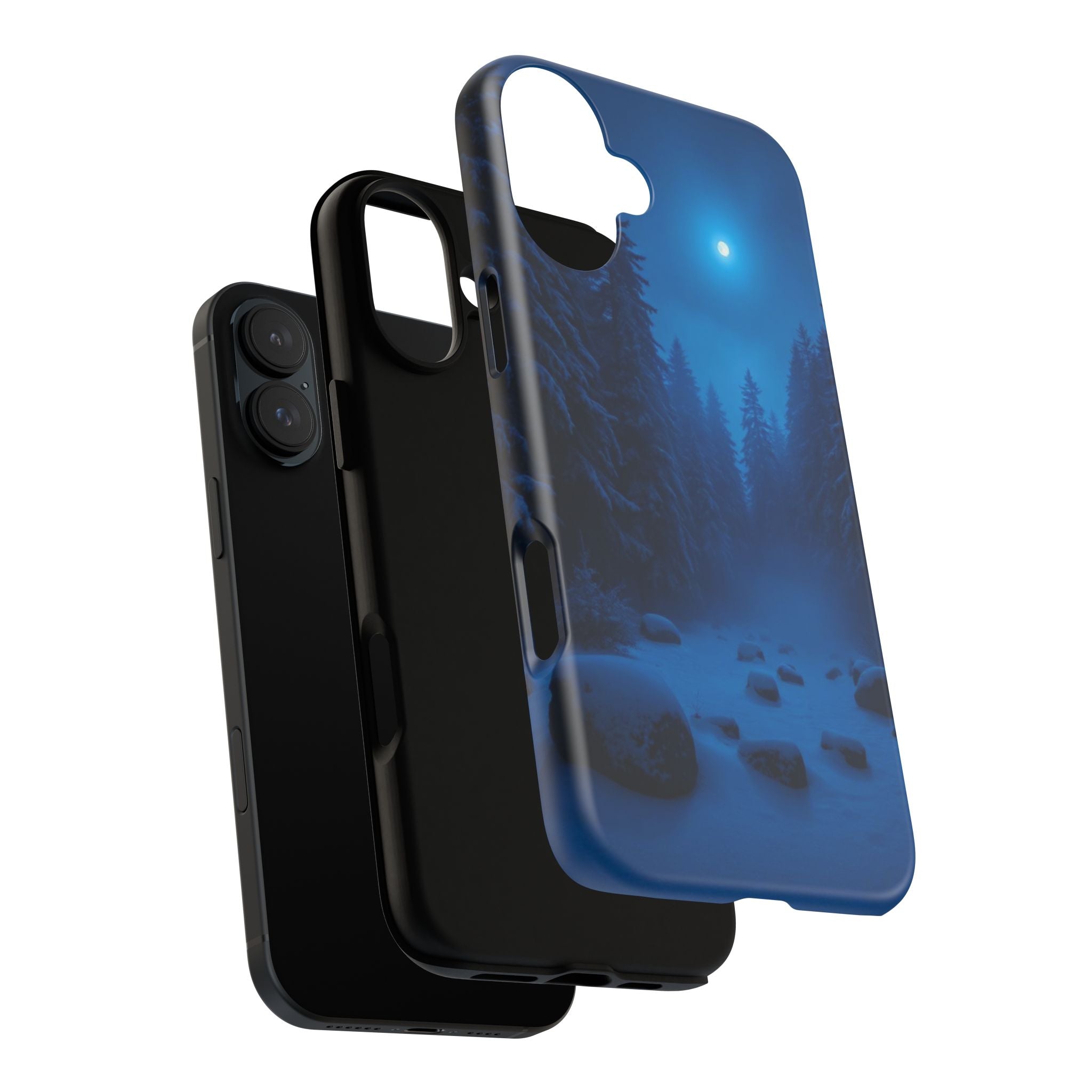 Moonlit Winter Forest Phone Case — Snowy Night Nature Phone Case