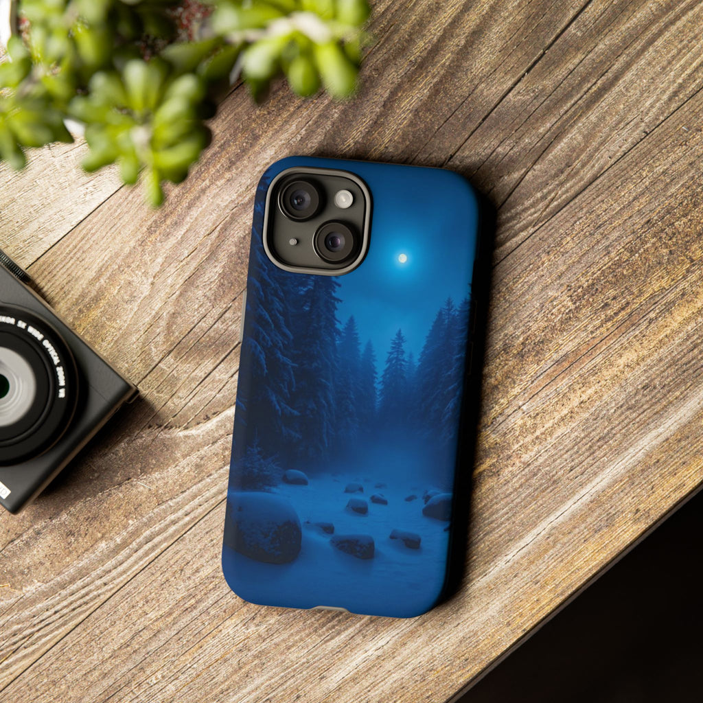 Moonlit Winter Forest Phone Case — Snowy Night Nature Phone Case