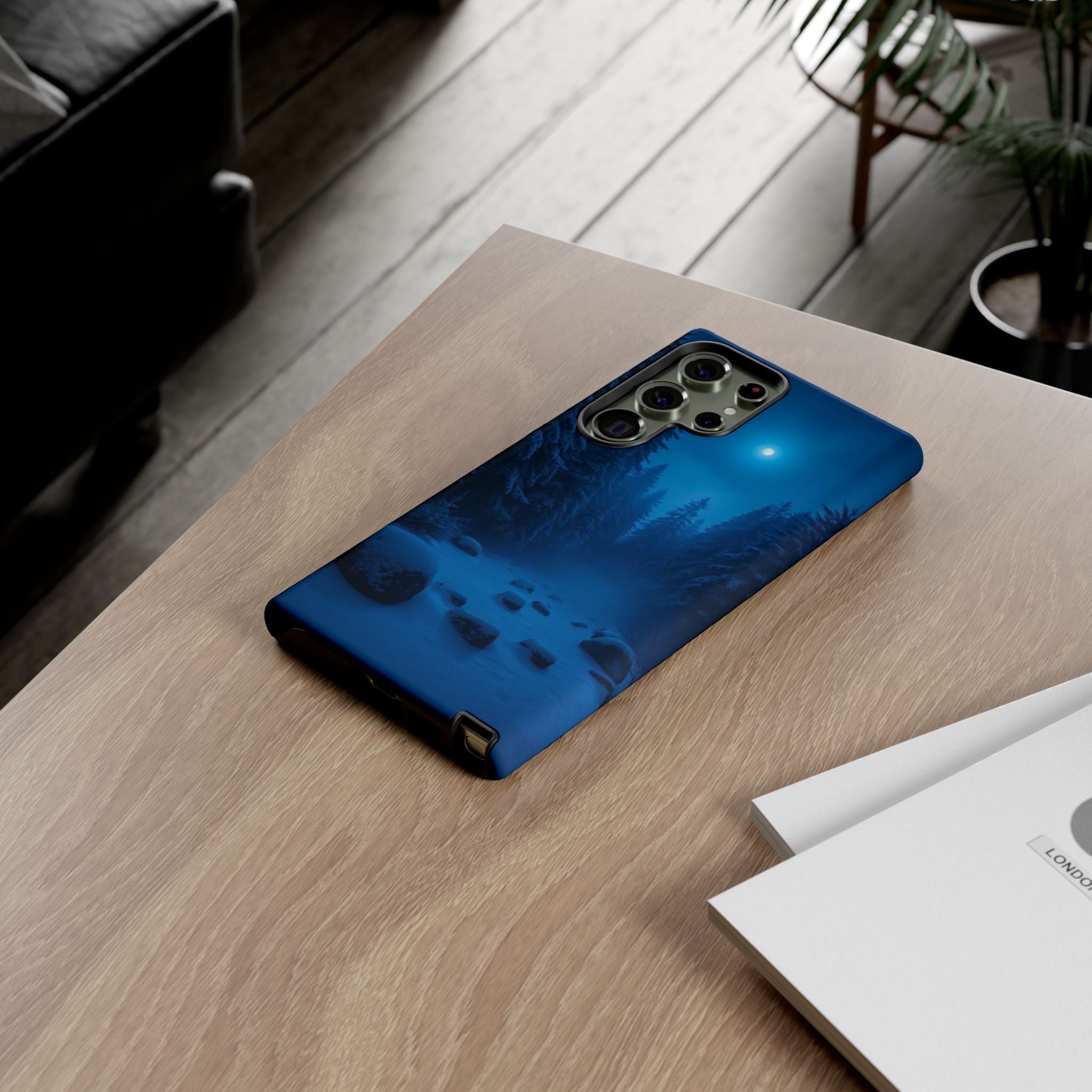 Moonlit Winter Forest Phone Case — Snowy Night Nature Phone Case