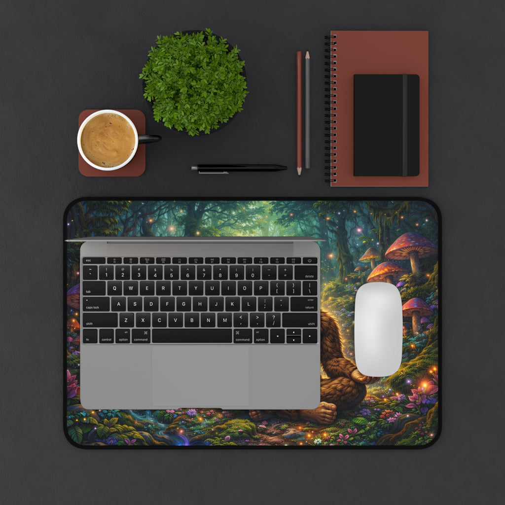 Meditating Bigfoot Desk Mat