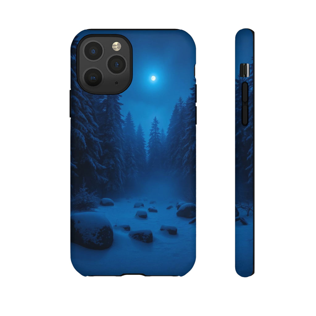 Moonlit Winter Forest Phone Case — Snowy Night Nature Phone Case