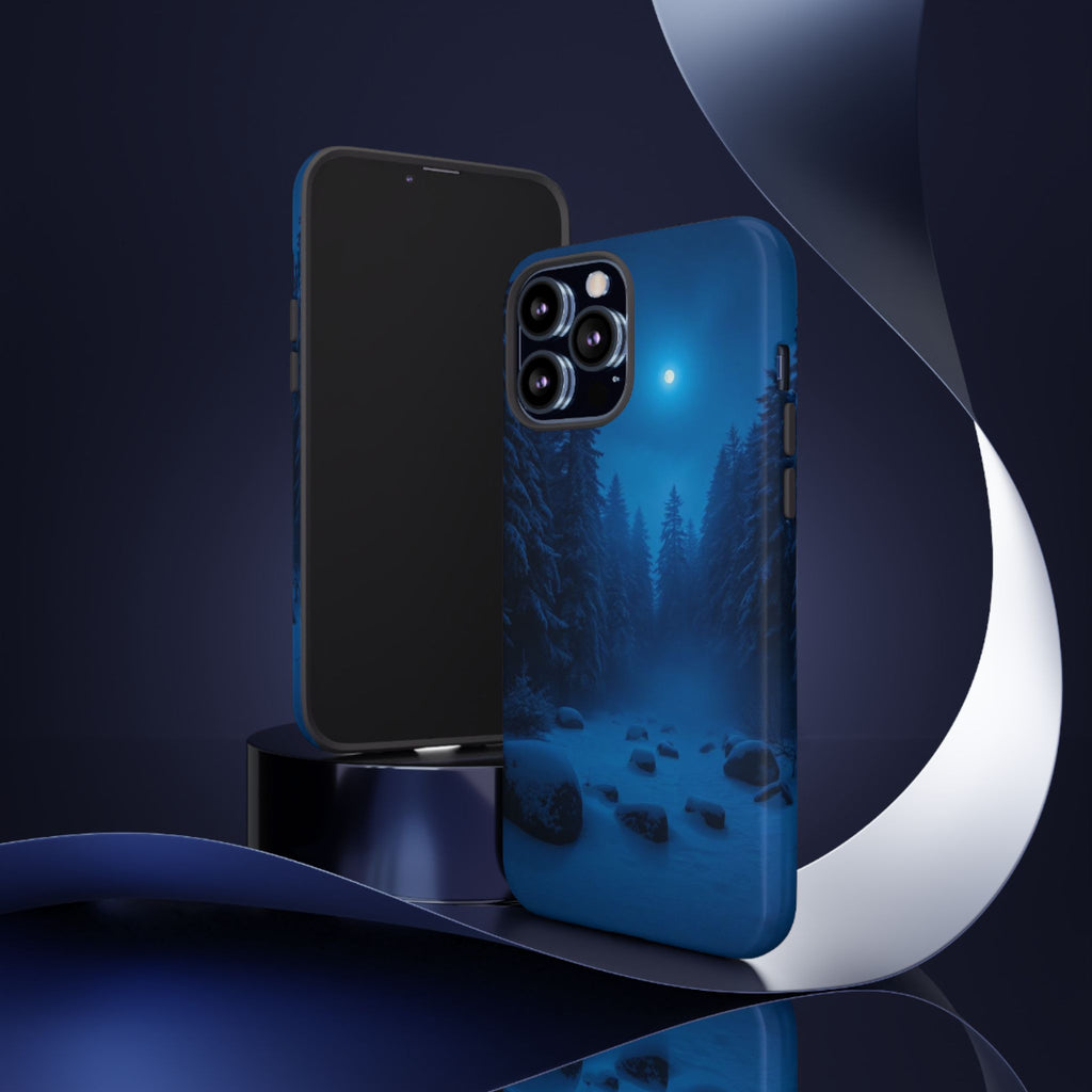 Moonlit Winter Forest Phone Case — Snowy Night Nature Phone Case