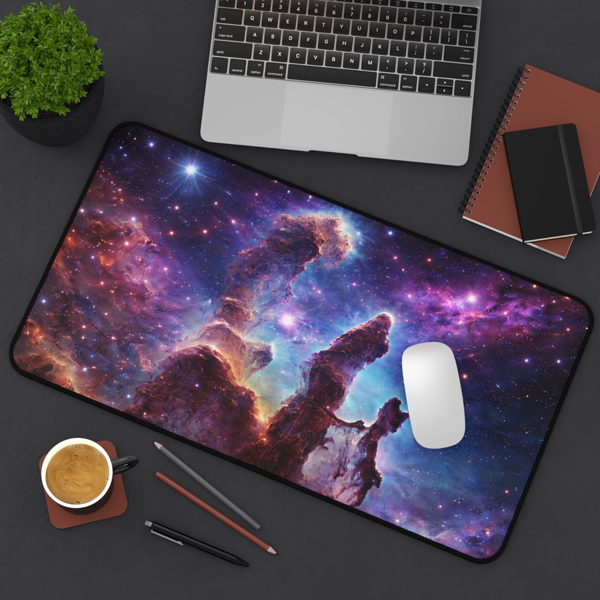 Pillars of Creation Space Desk Mat — Cosmic Galaxy Desk Pad