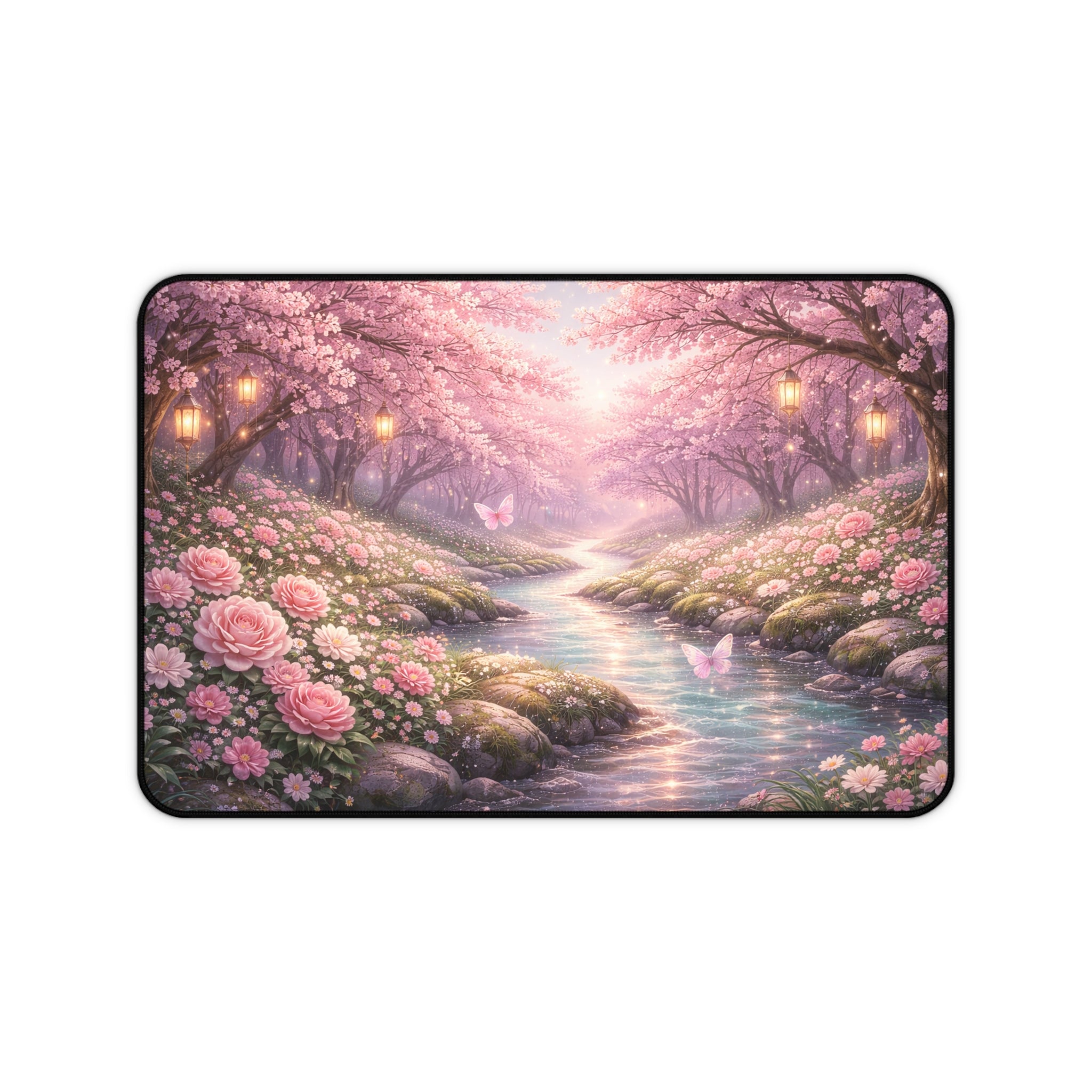 Cherry Blossom Desk Mat – Aesthetic Floral Mouse Pad, Pink Nature Desk Pad for Gaming & Office Setup