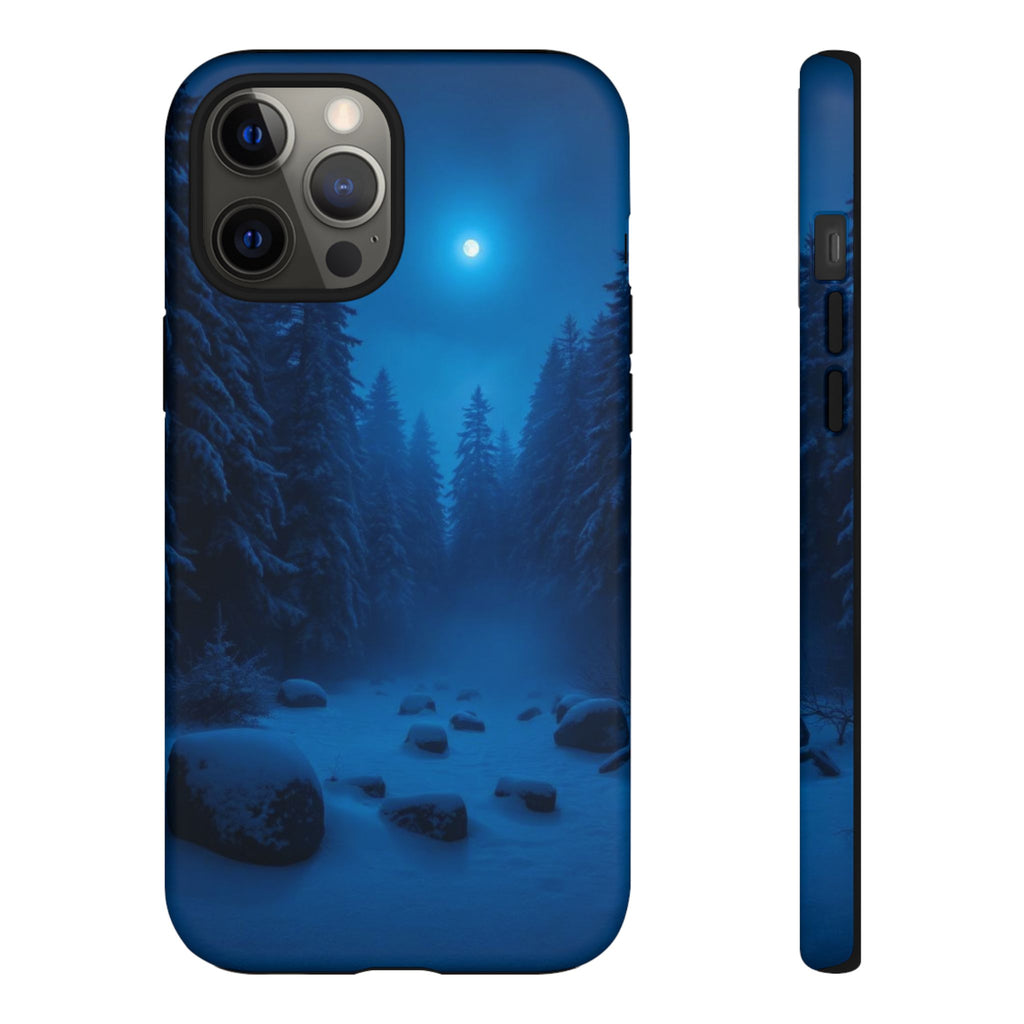 Moonlit Winter Forest Phone Case — Snowy Night Nature Phone Case