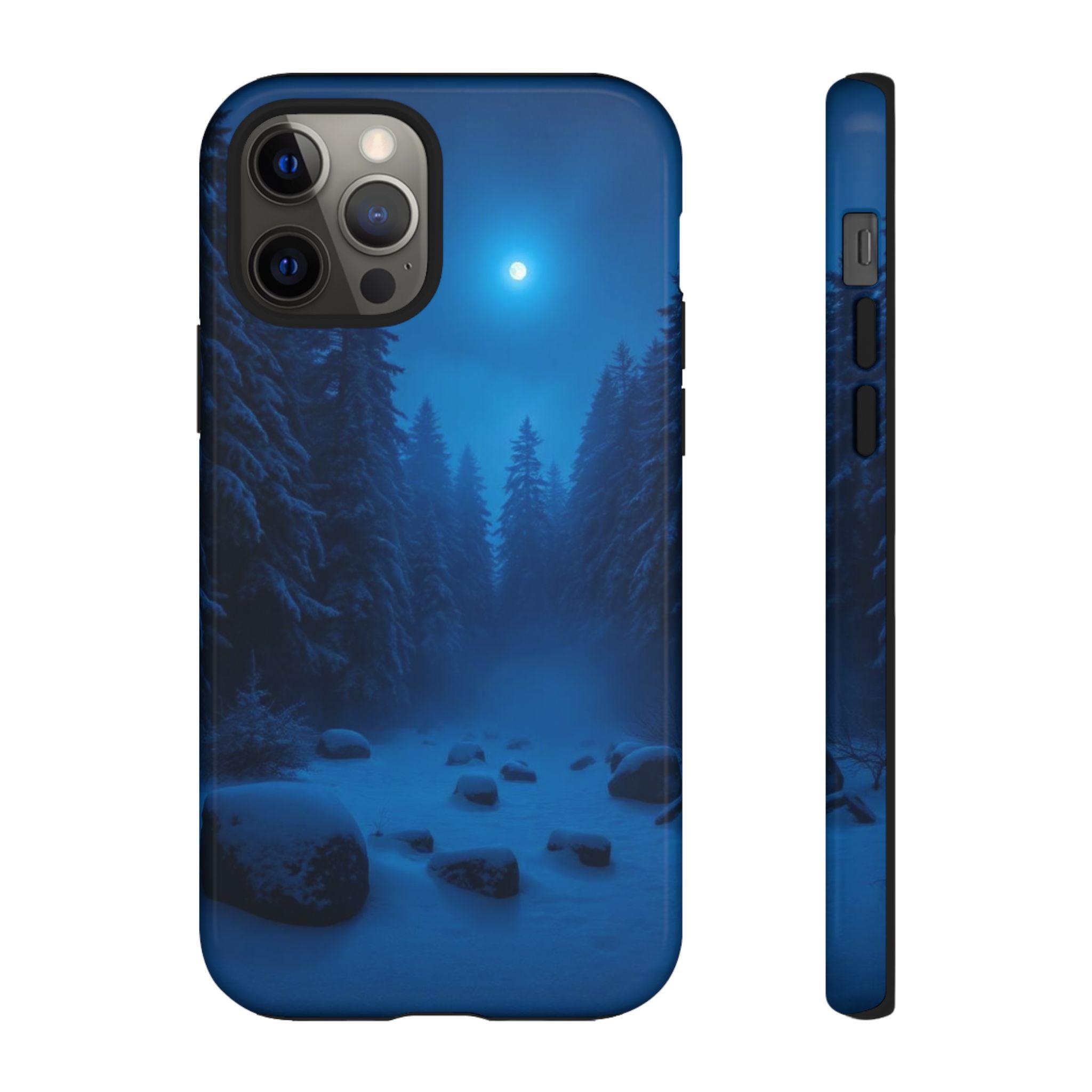Moonlit Winter Forest Phone Case — Snowy Night Nature Phone Case