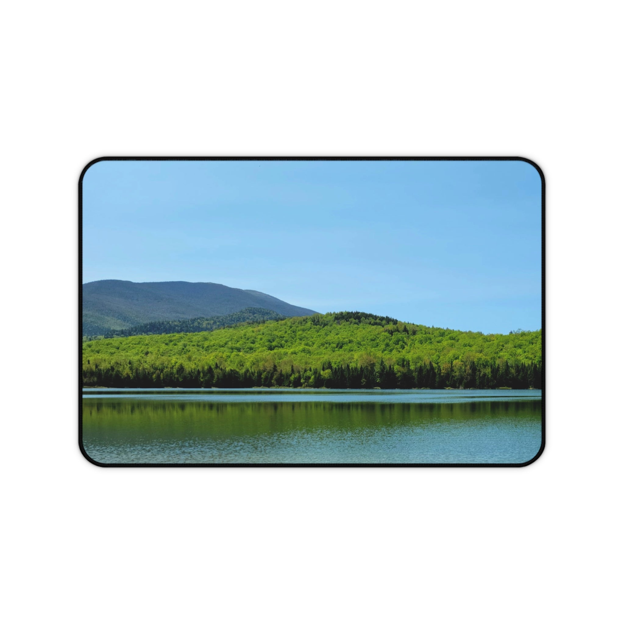 Adirondack Ampersand Mountain Desk Mat — Serene Lake & Pine Landscape