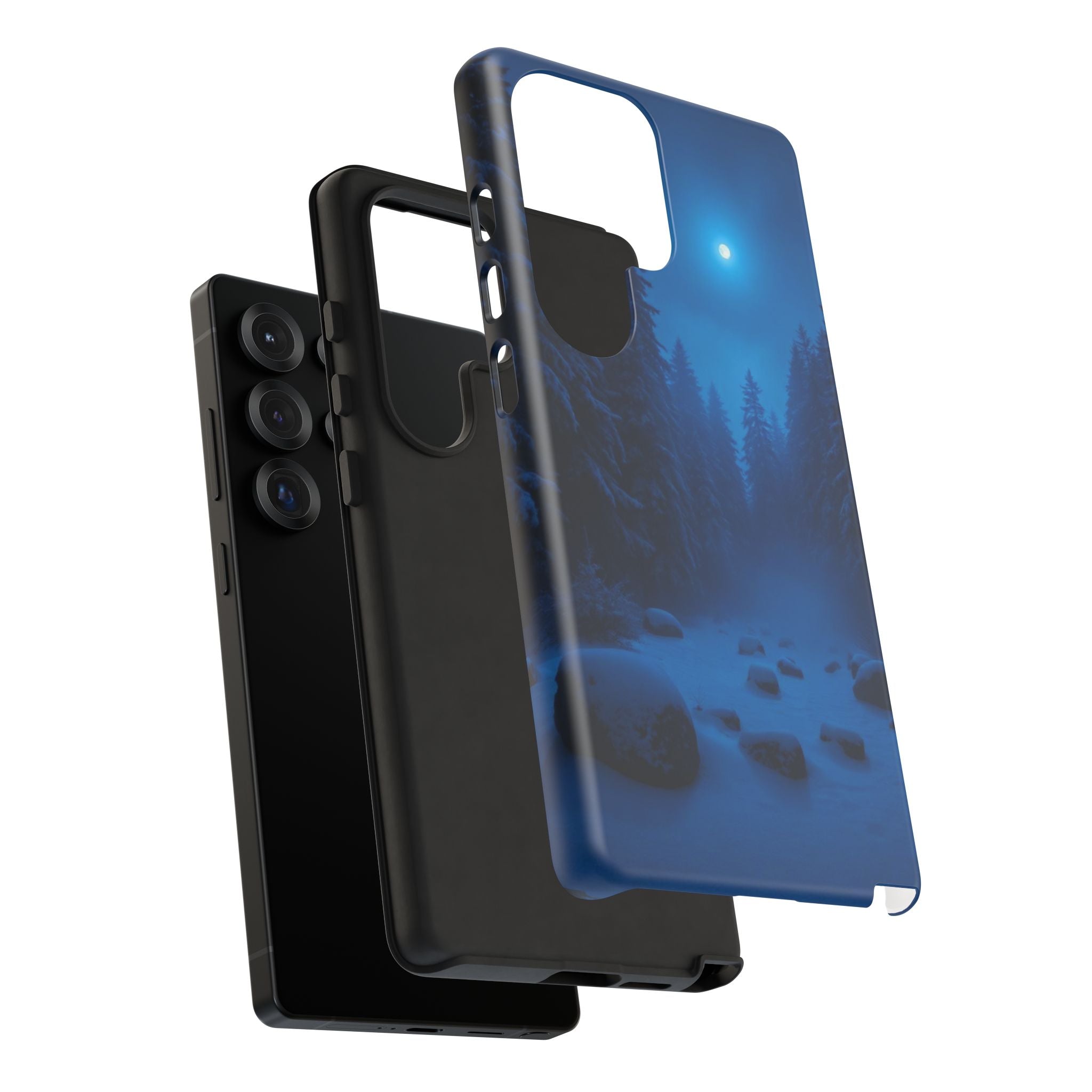 Moonlit Winter Forest Phone Case — Snowy Night Nature Phone Case