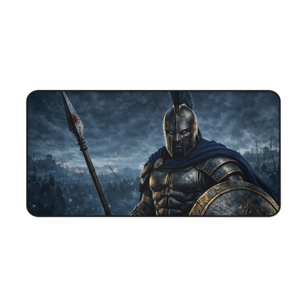 Spartan Warrior Desk Mat — Focused Workstation Mouse Pad