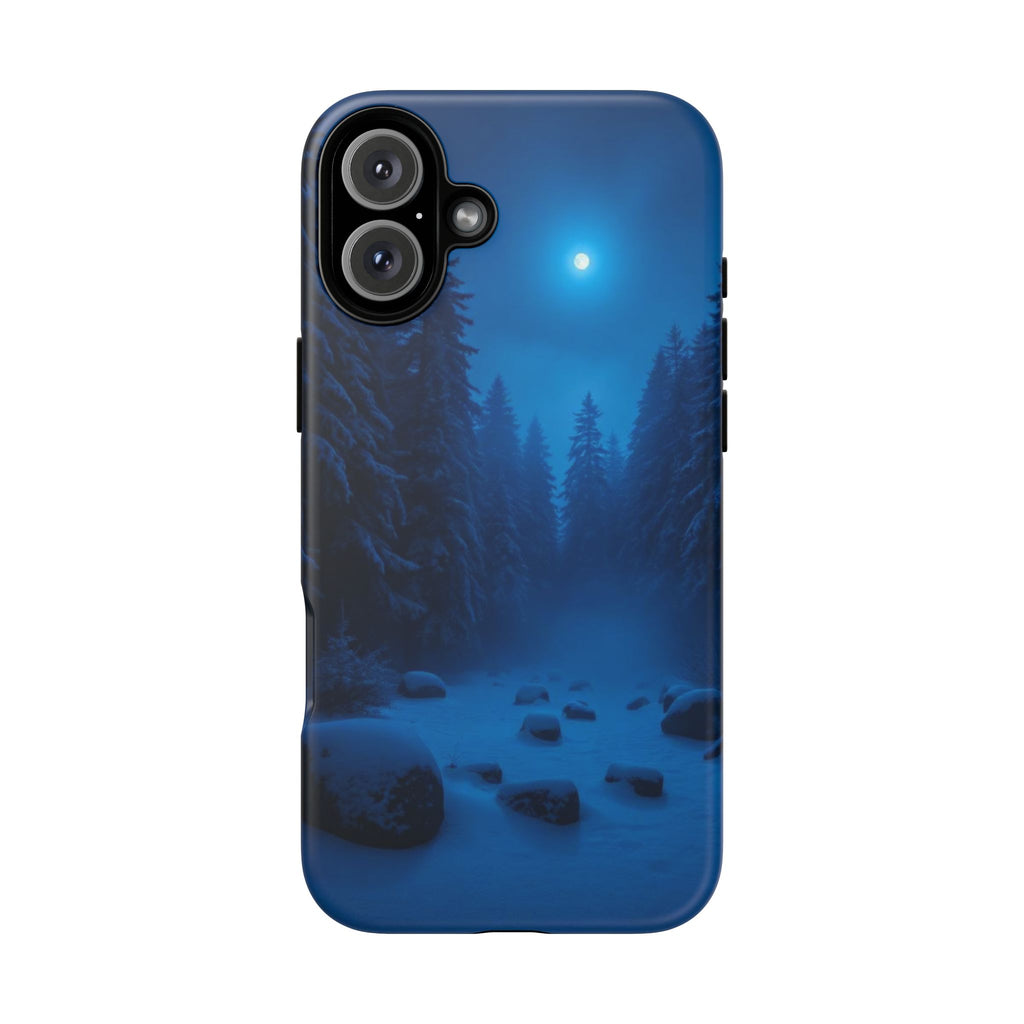 Moonlit Winter Forest Phone Case — Snowy Night Nature Phone Case