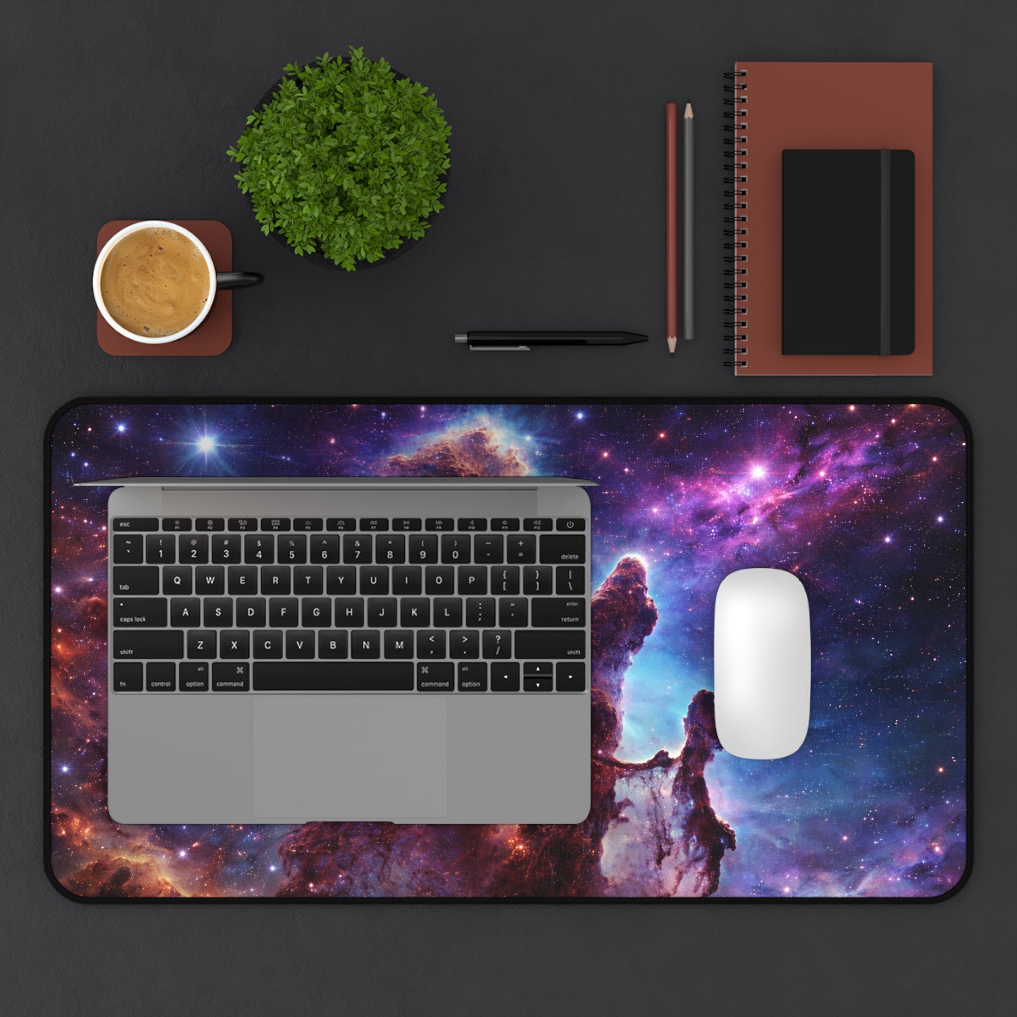 Pillars of Creation Space Desk Mat — Cosmic Galaxy Desk Pad