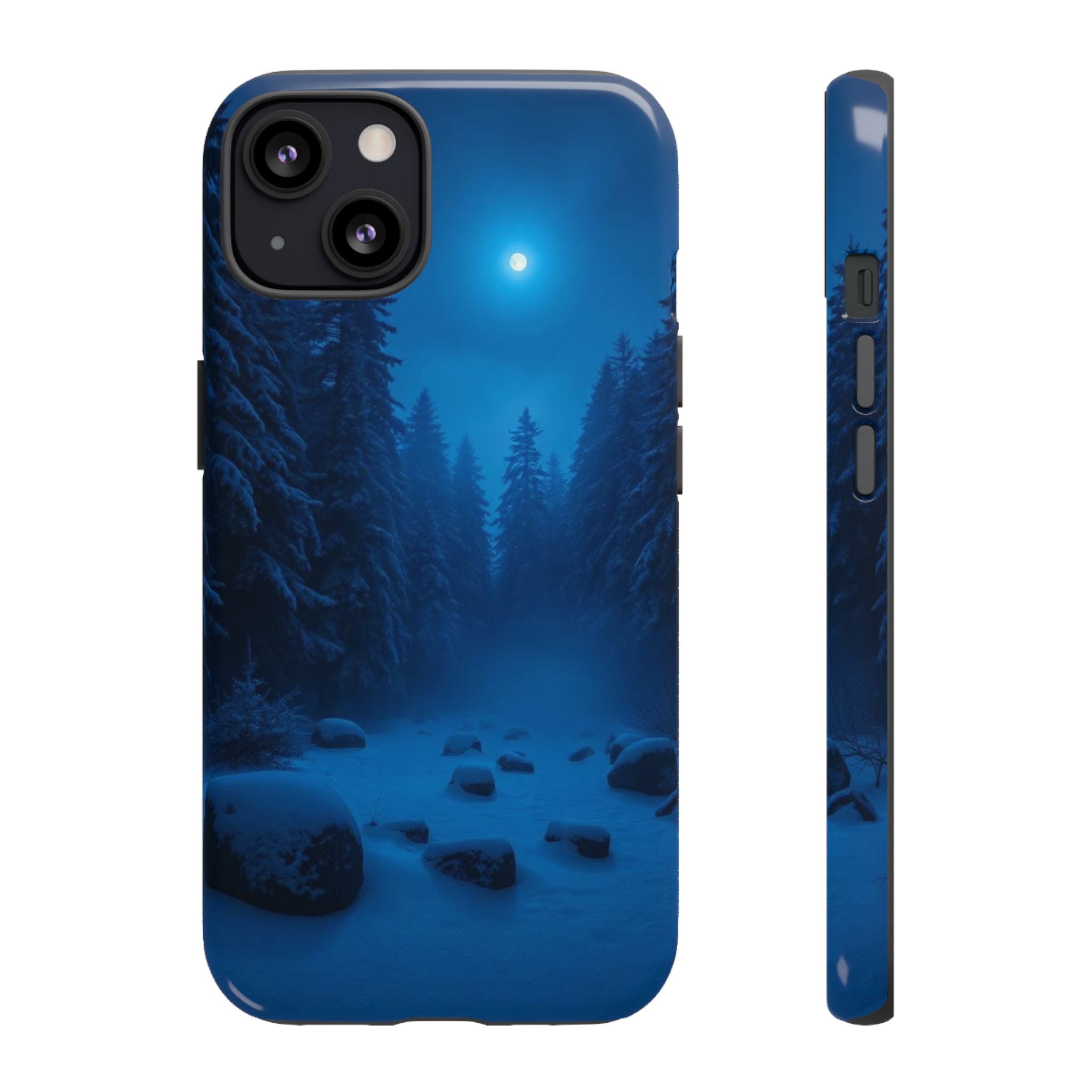 Moonlit Winter Forest Phone Case — Snowy Night Nature Phone Case