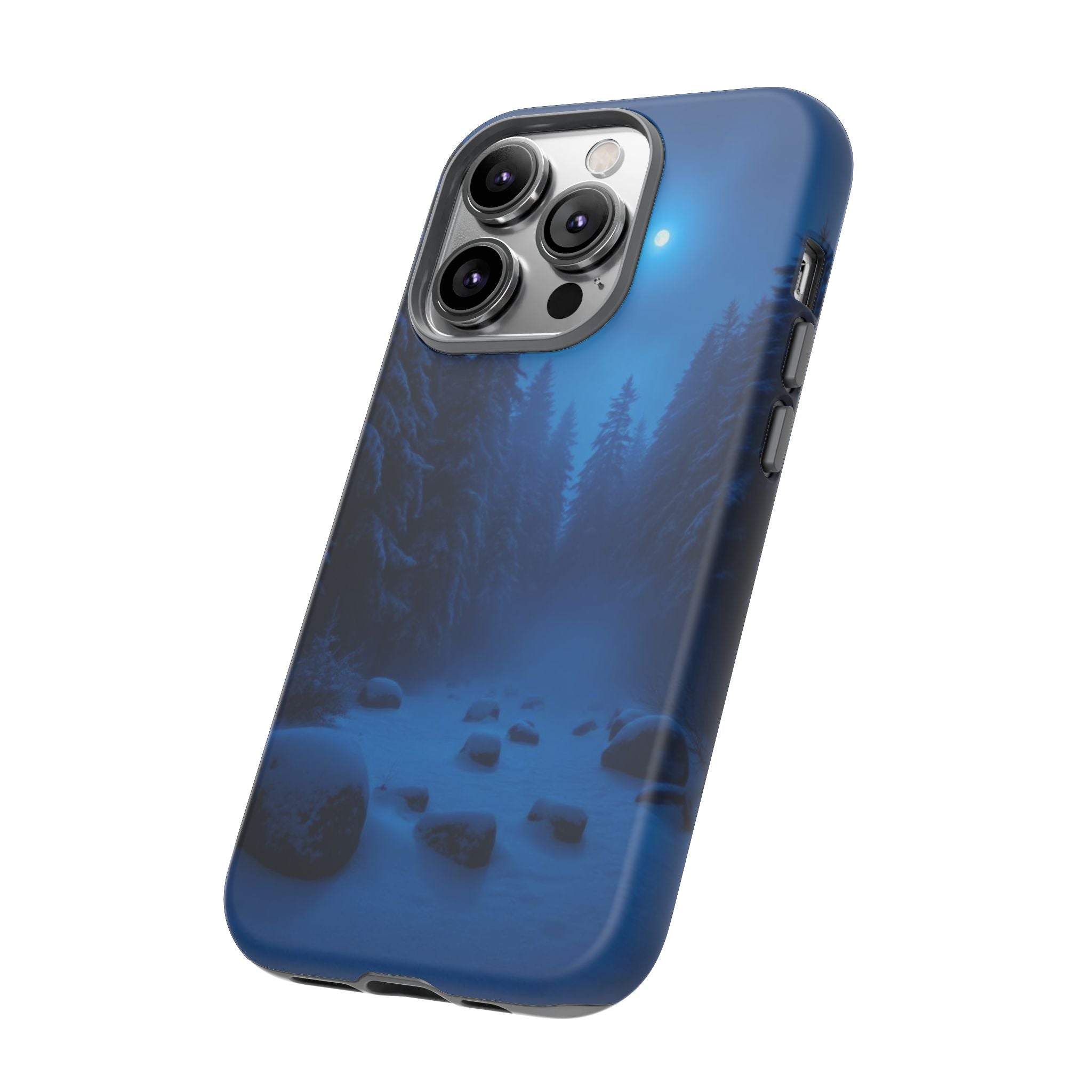 Moonlit Winter Forest Phone Case — Snowy Night Nature Phone Case