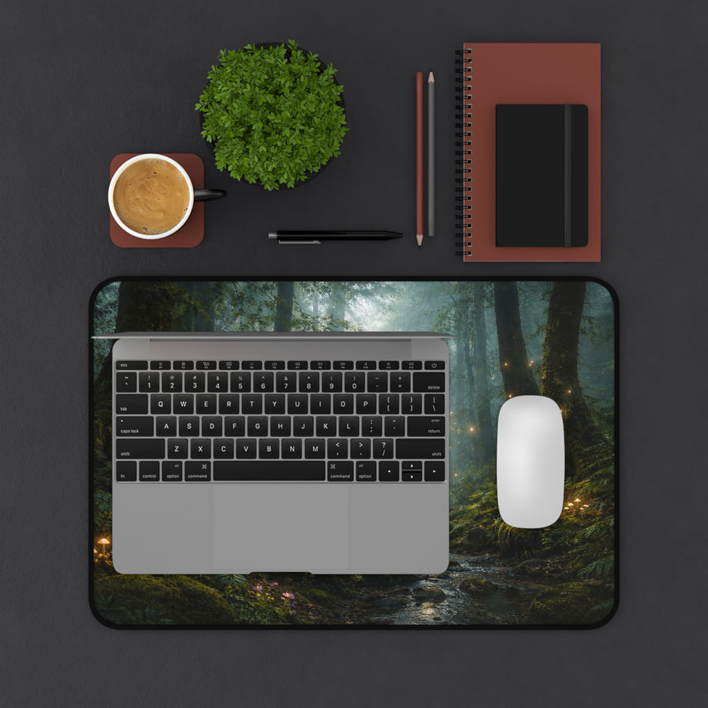 Enchanted Forest Fairy Desk Mat — Mystical Woodland Mousepad