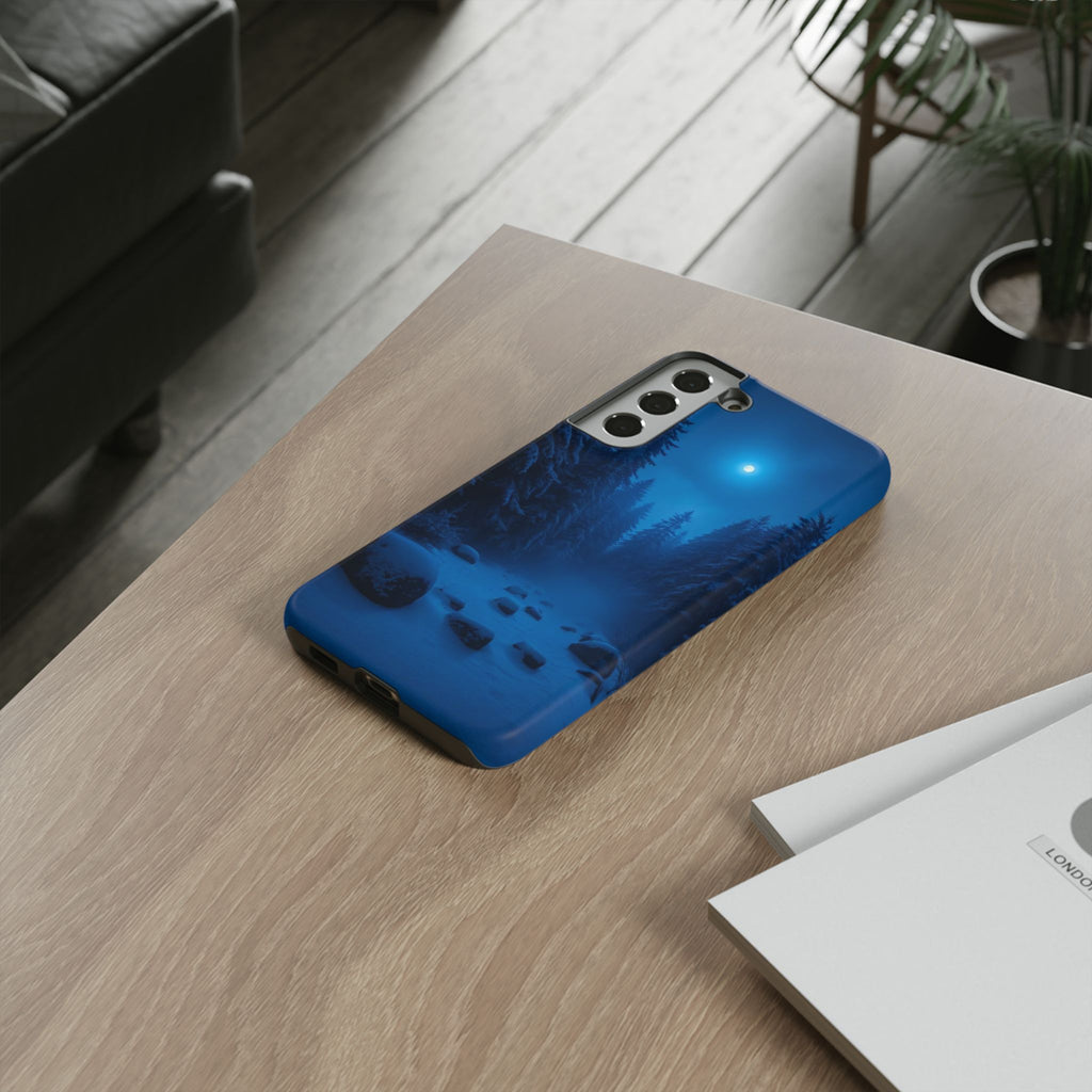 Moonlit Winter Forest Phone Case — Snowy Night Nature Phone Case