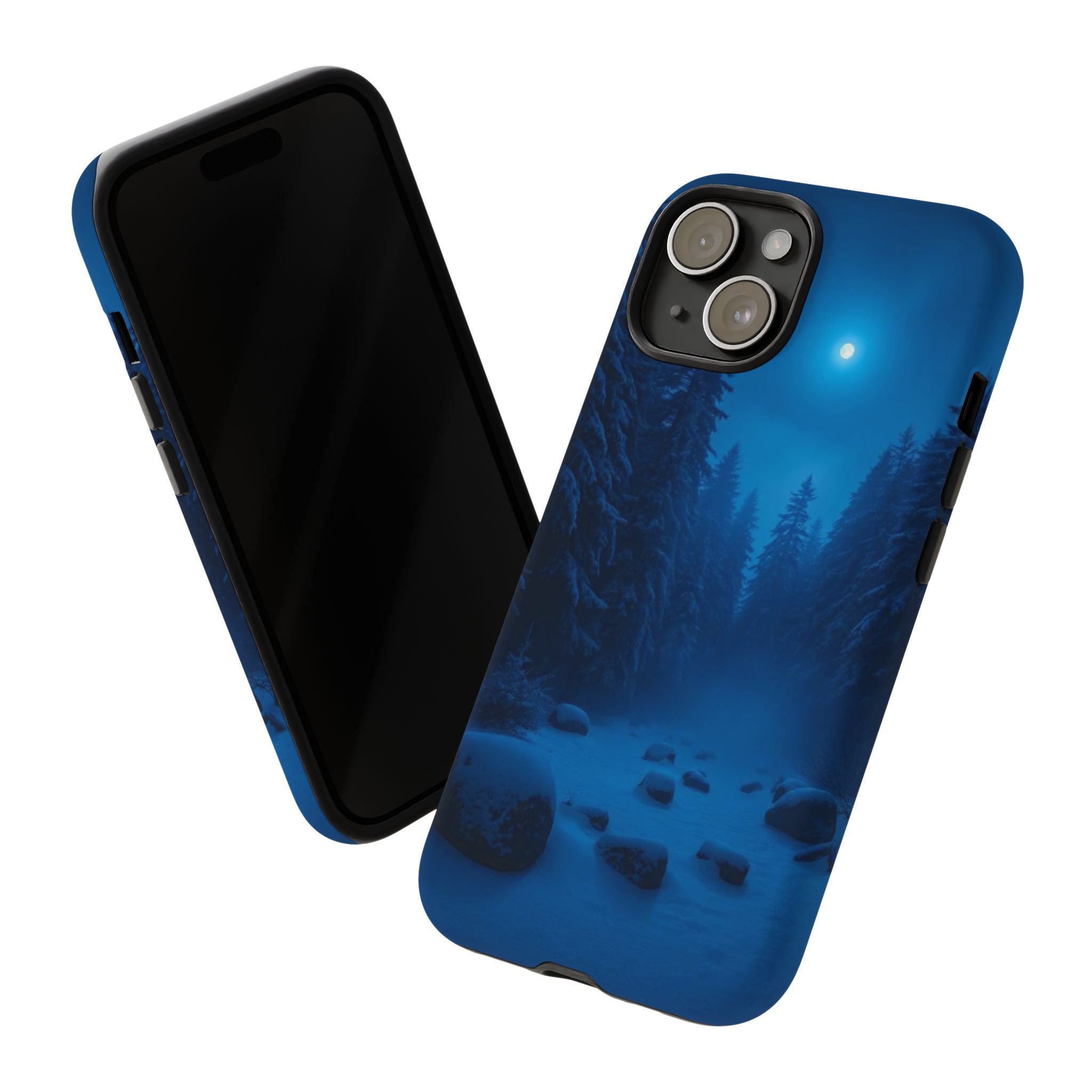 Moonlit Winter Forest Phone Case — Snowy Night Nature Phone Case
