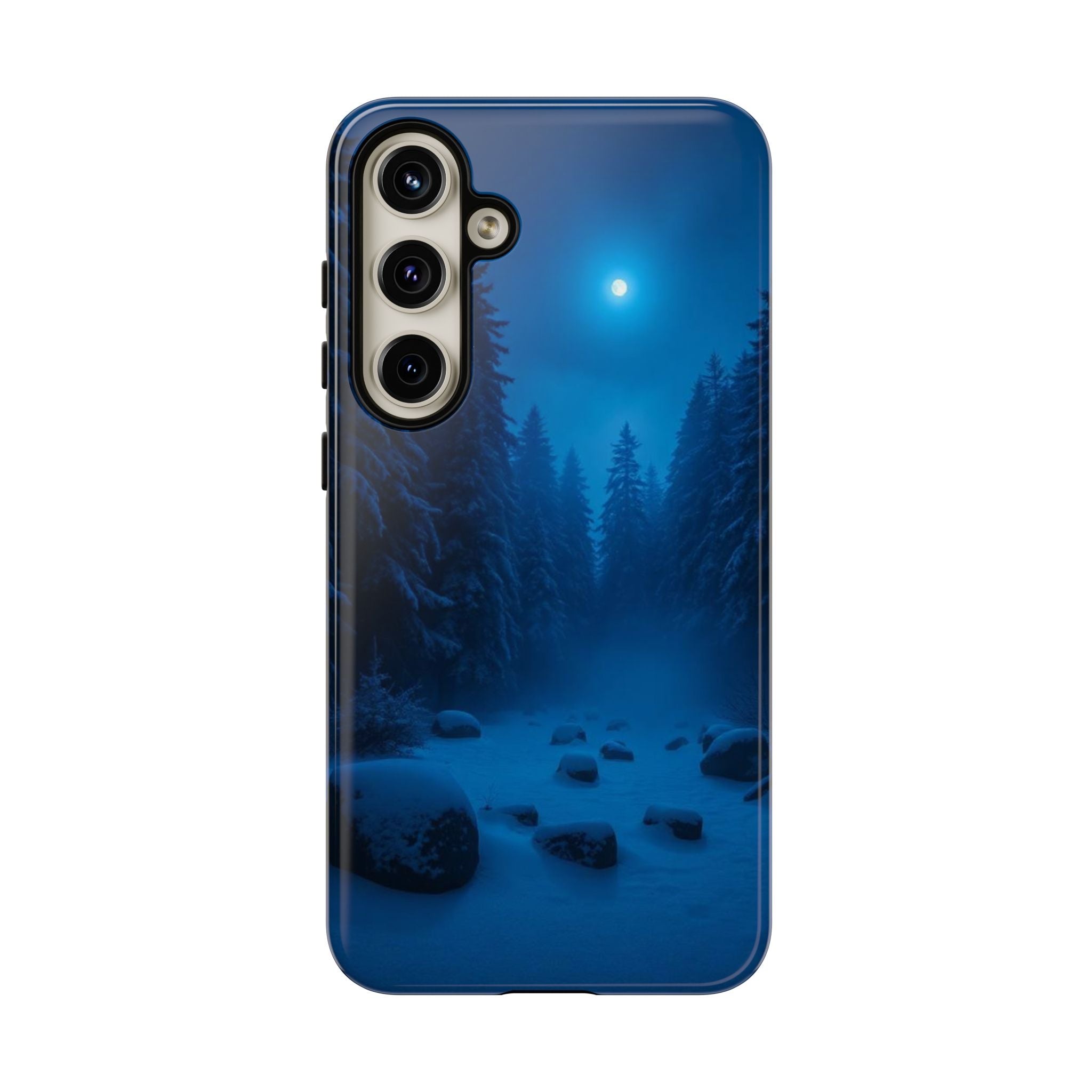 Moonlit Winter Forest Phone Case — Snowy Night Nature Phone Case