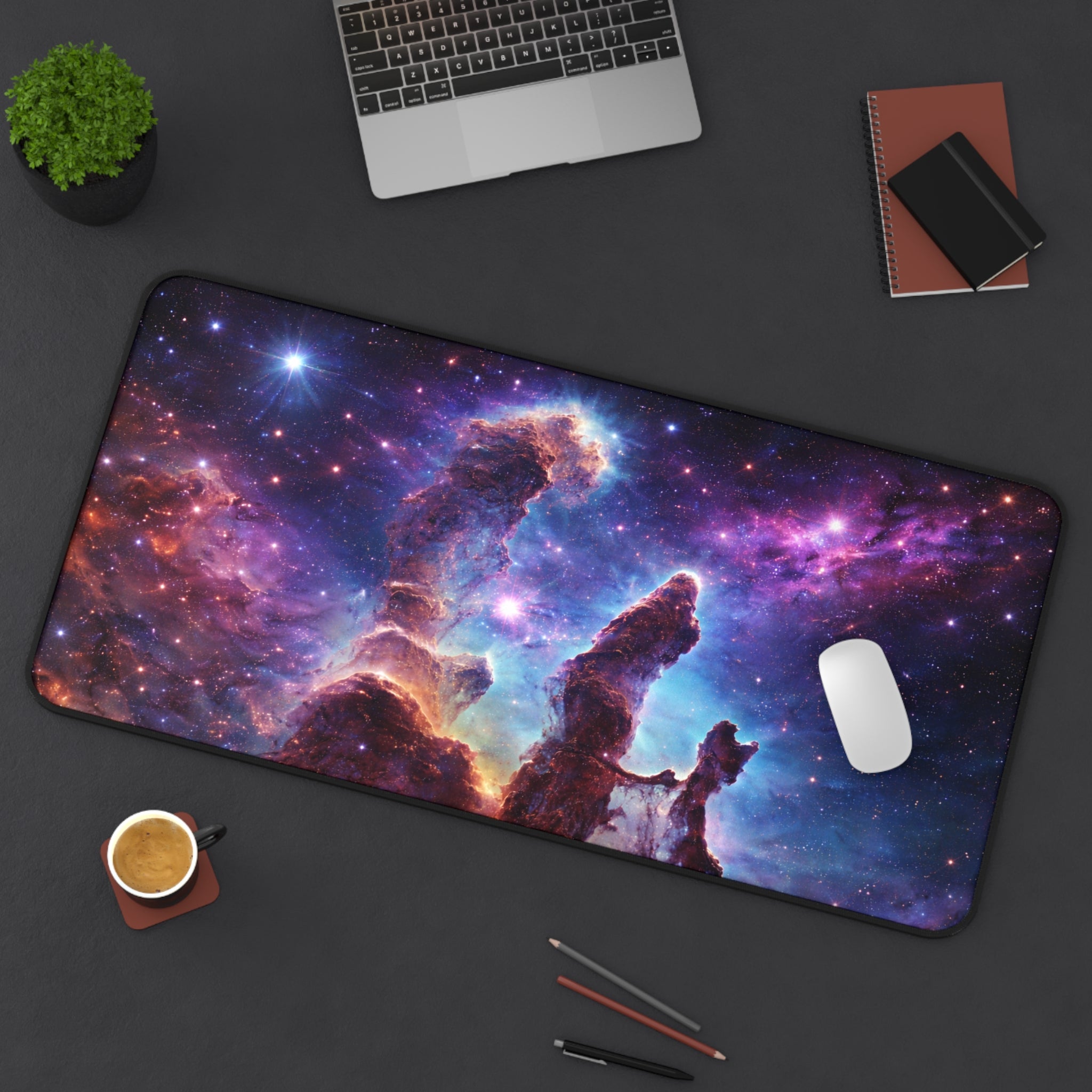 Pillars of Creation Space Desk Mat — Cosmic Galaxy Desk Pad