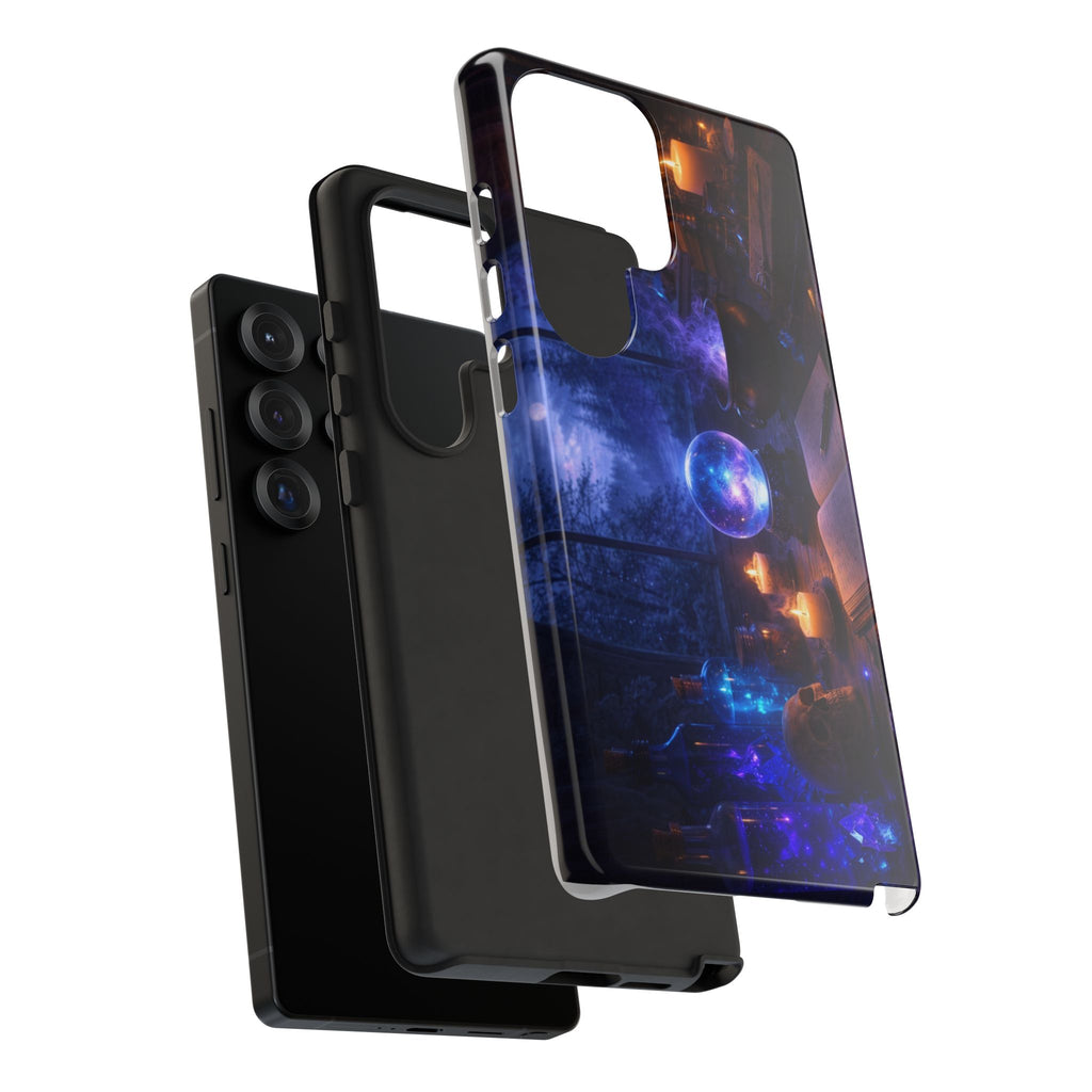 Arcane Alchemist Crystal Ball Phone Case — Midnight Candlelit Study Design