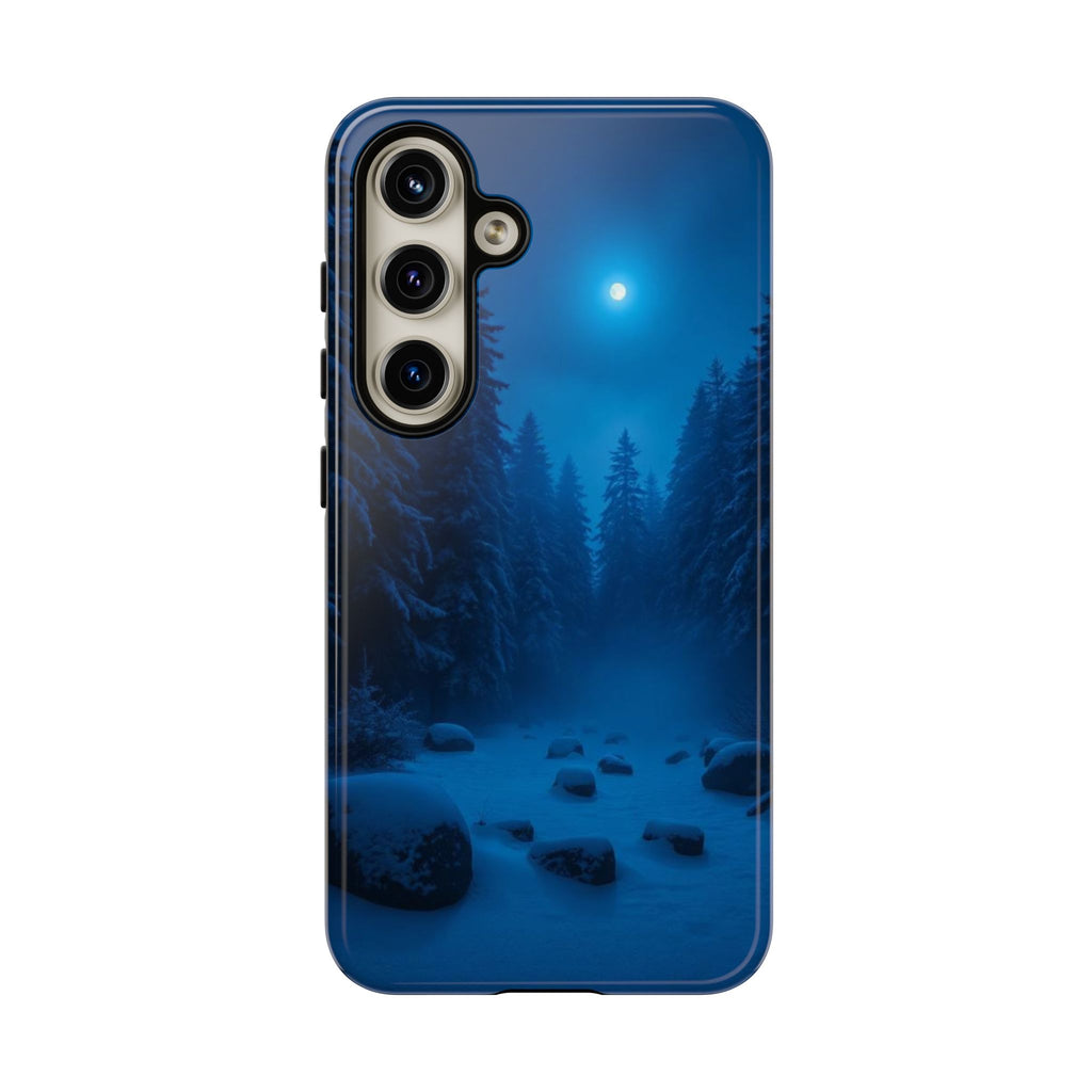 Moonlit Winter Forest Phone Case — Snowy Night Nature Phone Case