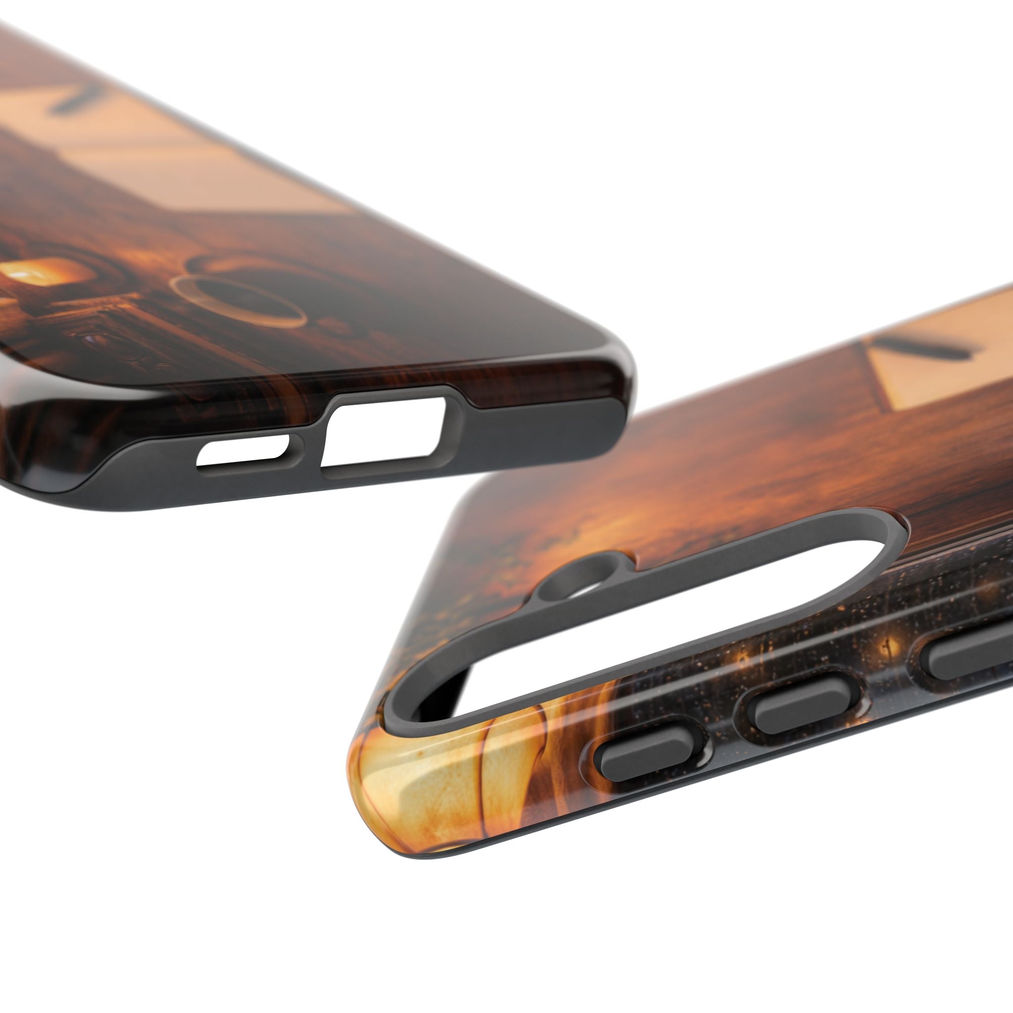 Cozy Writer’s Desk Phone Case — Cozy Notebook & Coffee Woodgrain Design