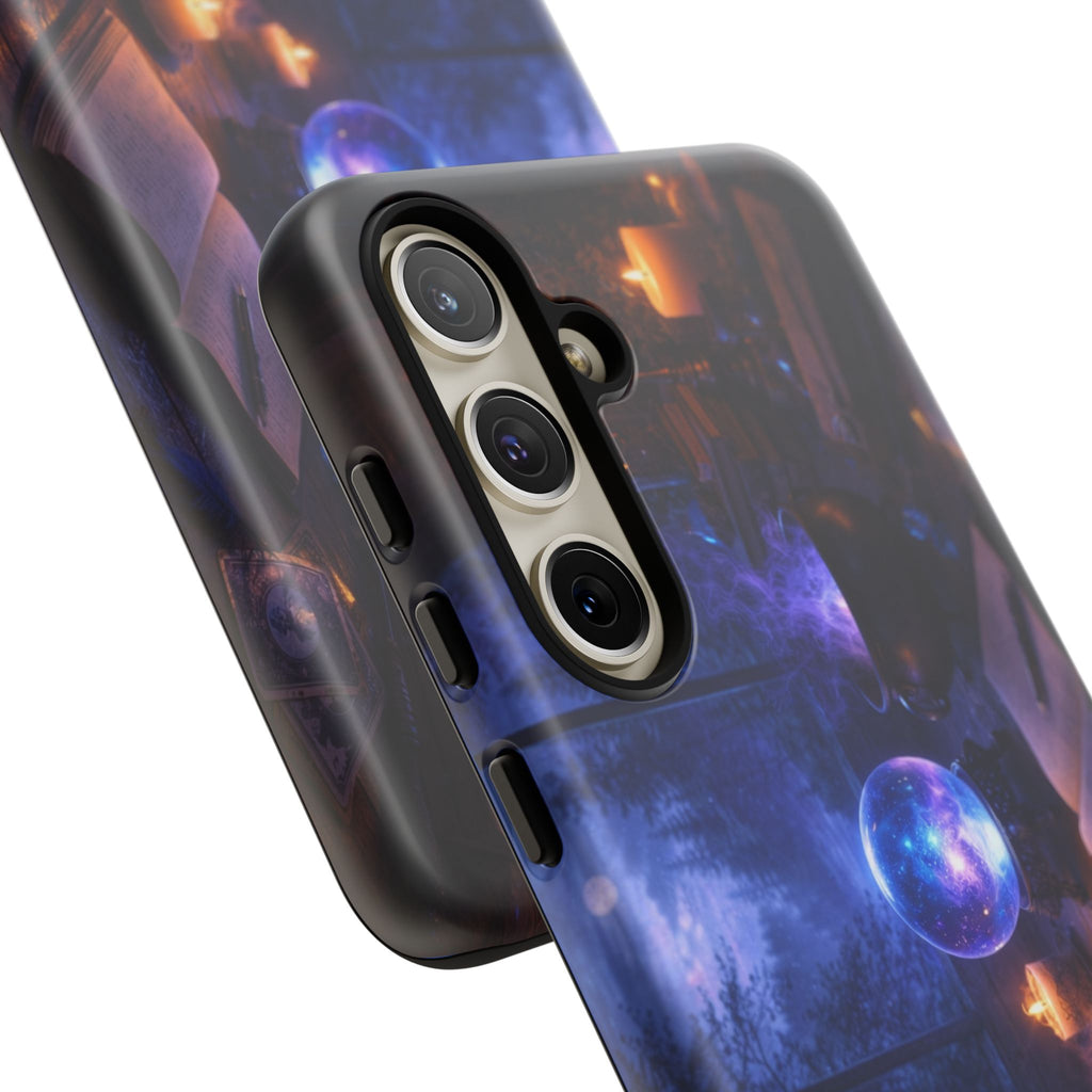 Arcane Alchemist Crystal Ball Phone Case — Midnight Candlelit Study Design